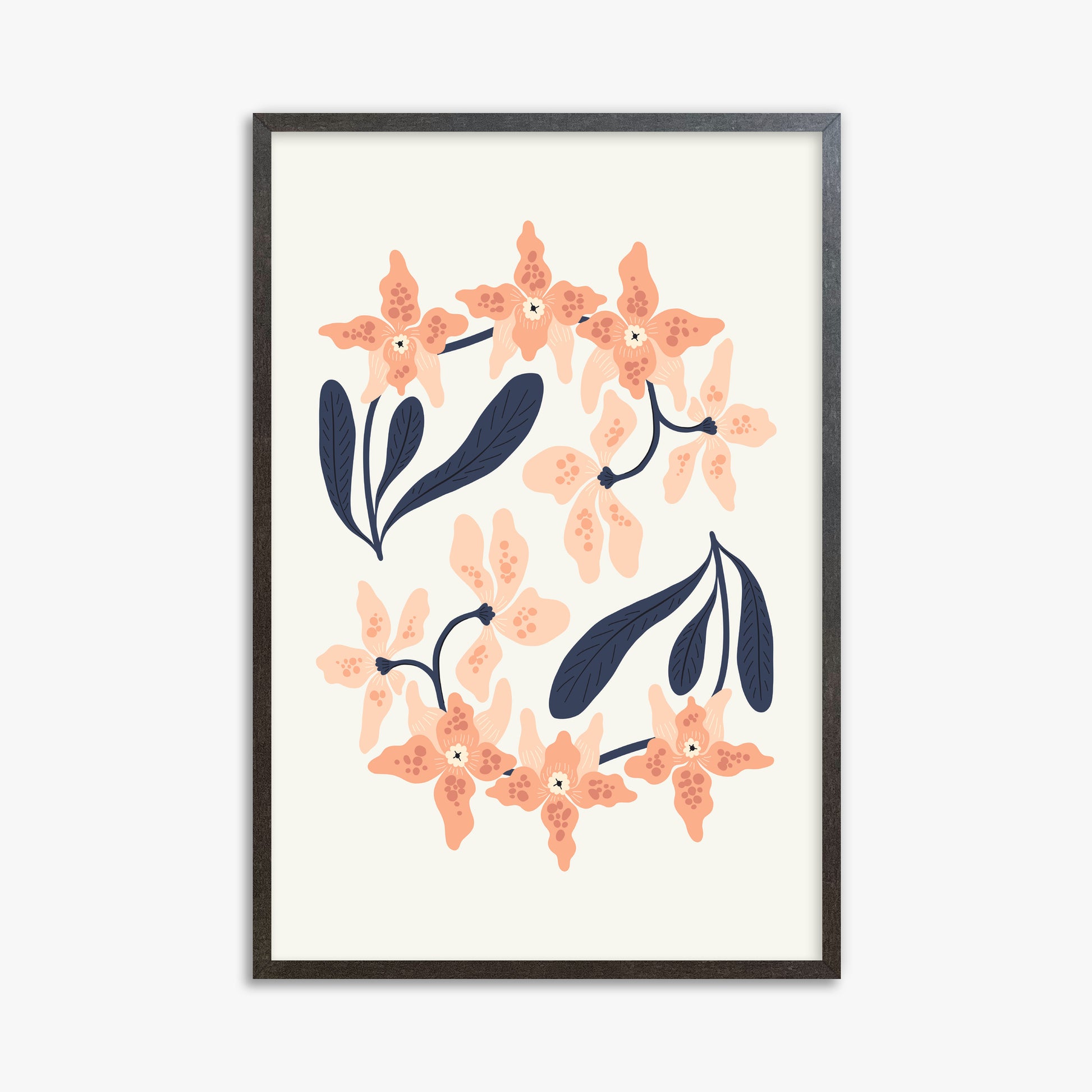 Peach Blossom Circle, 61x91cm Framed Poster With Espresso Frame