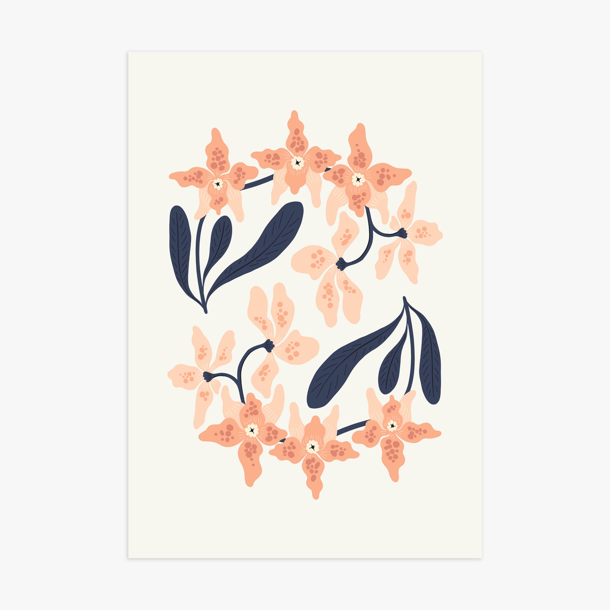 Peach Blossom Circle, 70x100cm Poster Unframed