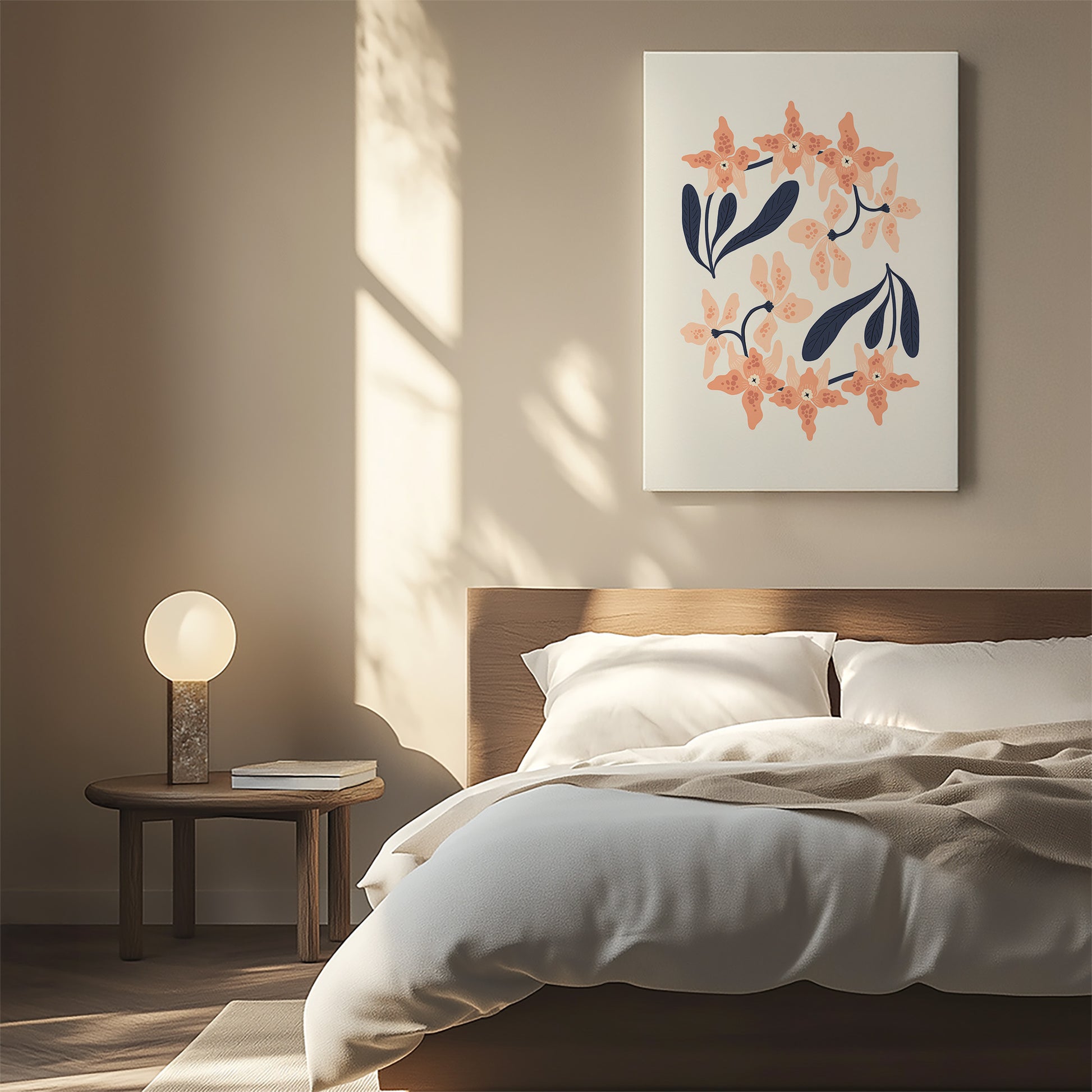 Design Concept No. 55 for Peach Blossom Circle Modern Satin Canvas Poster Art