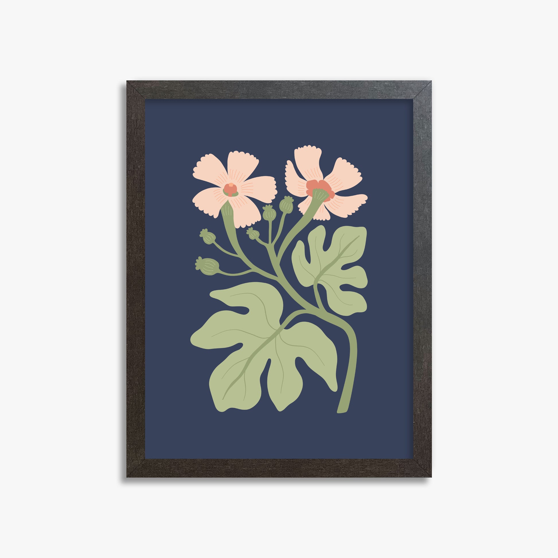 Midnight Garden Blooms, 30x40cm Framed Poster With Espresso Frame