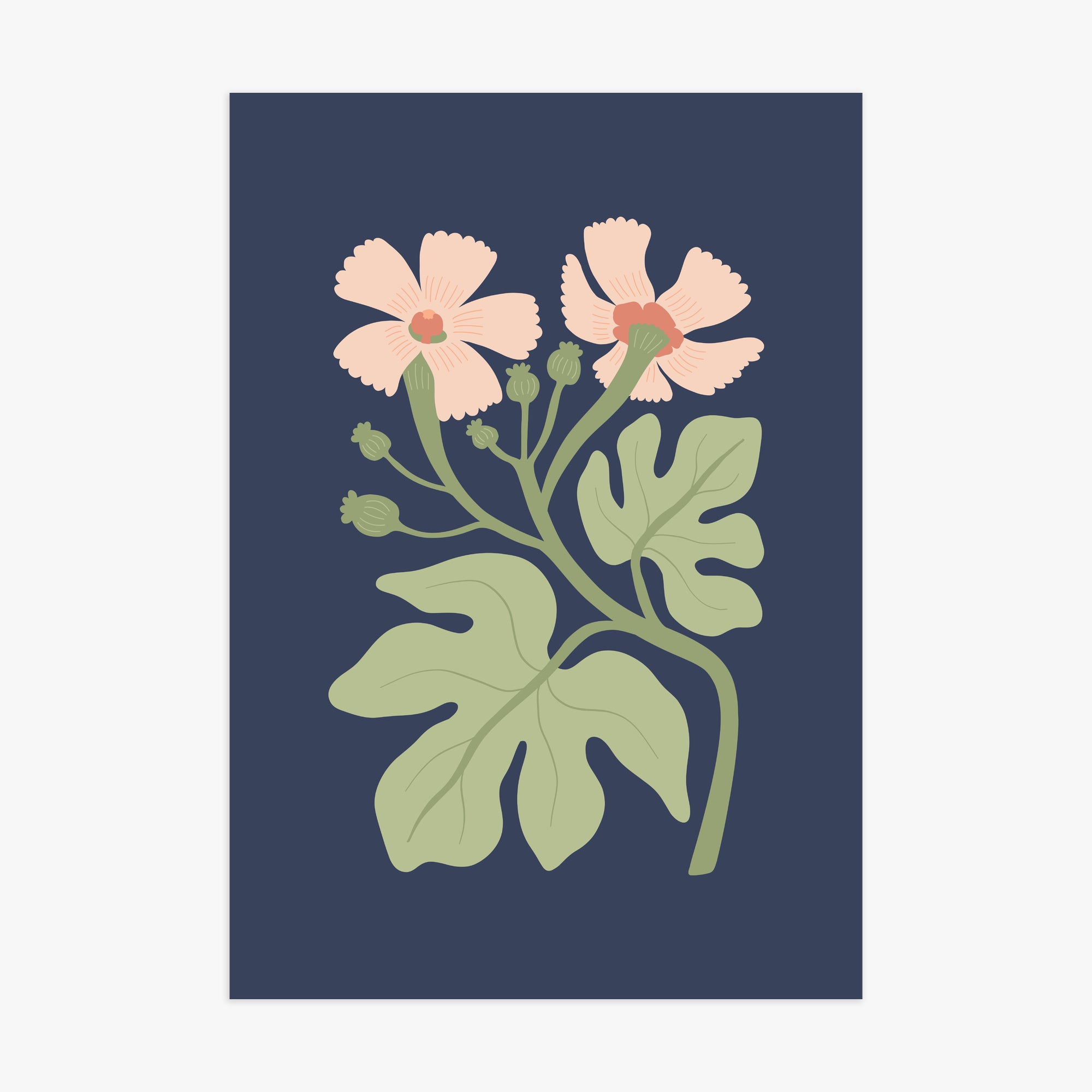 Midnight Garden Blooms, 70x100cm Poster Unframed