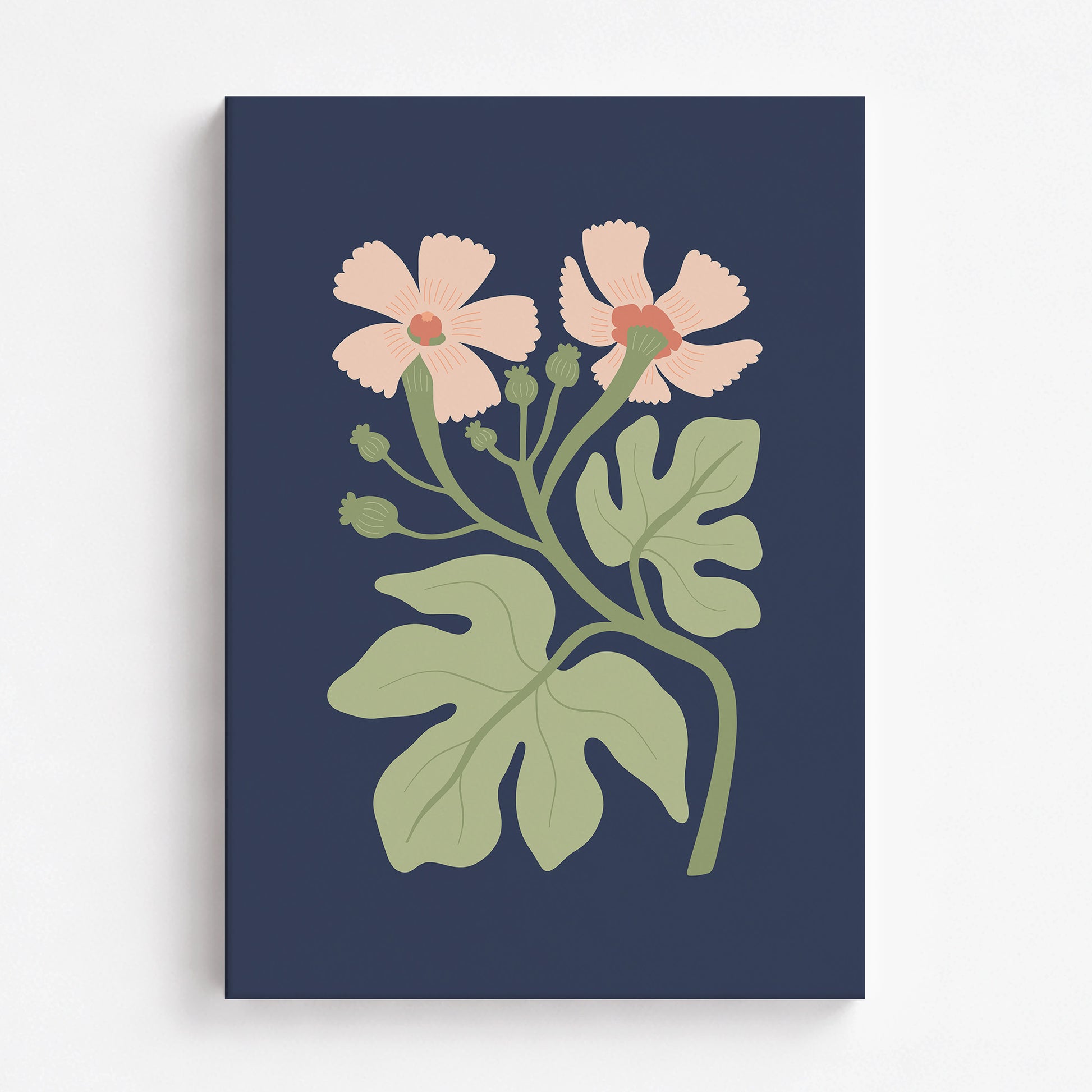 Midnight Garden Blooms, 70x100cm Satin Canvas Poster