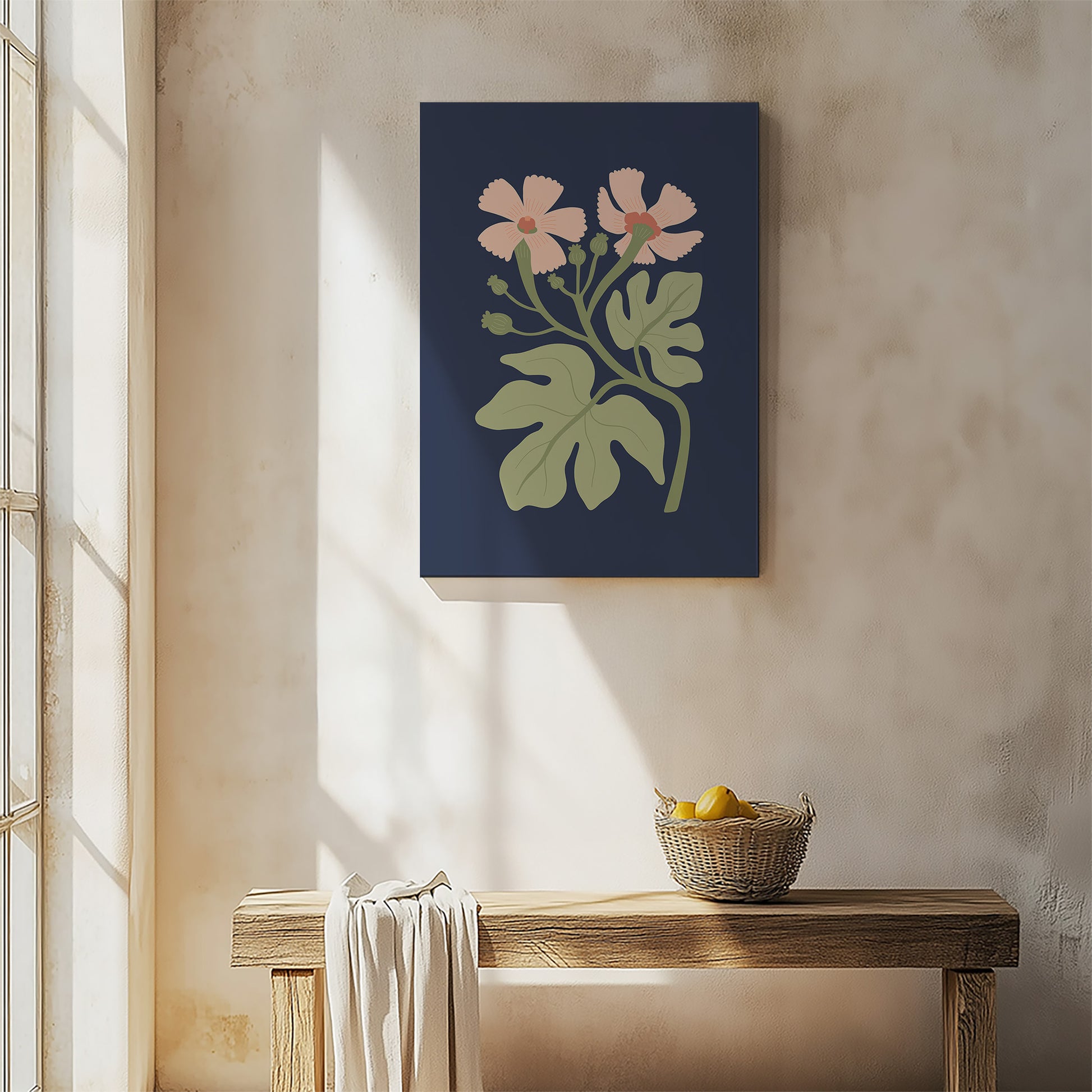Design Concept No. 54 for Midnight Garden Blooms Modern Satin Canvas Poster Art