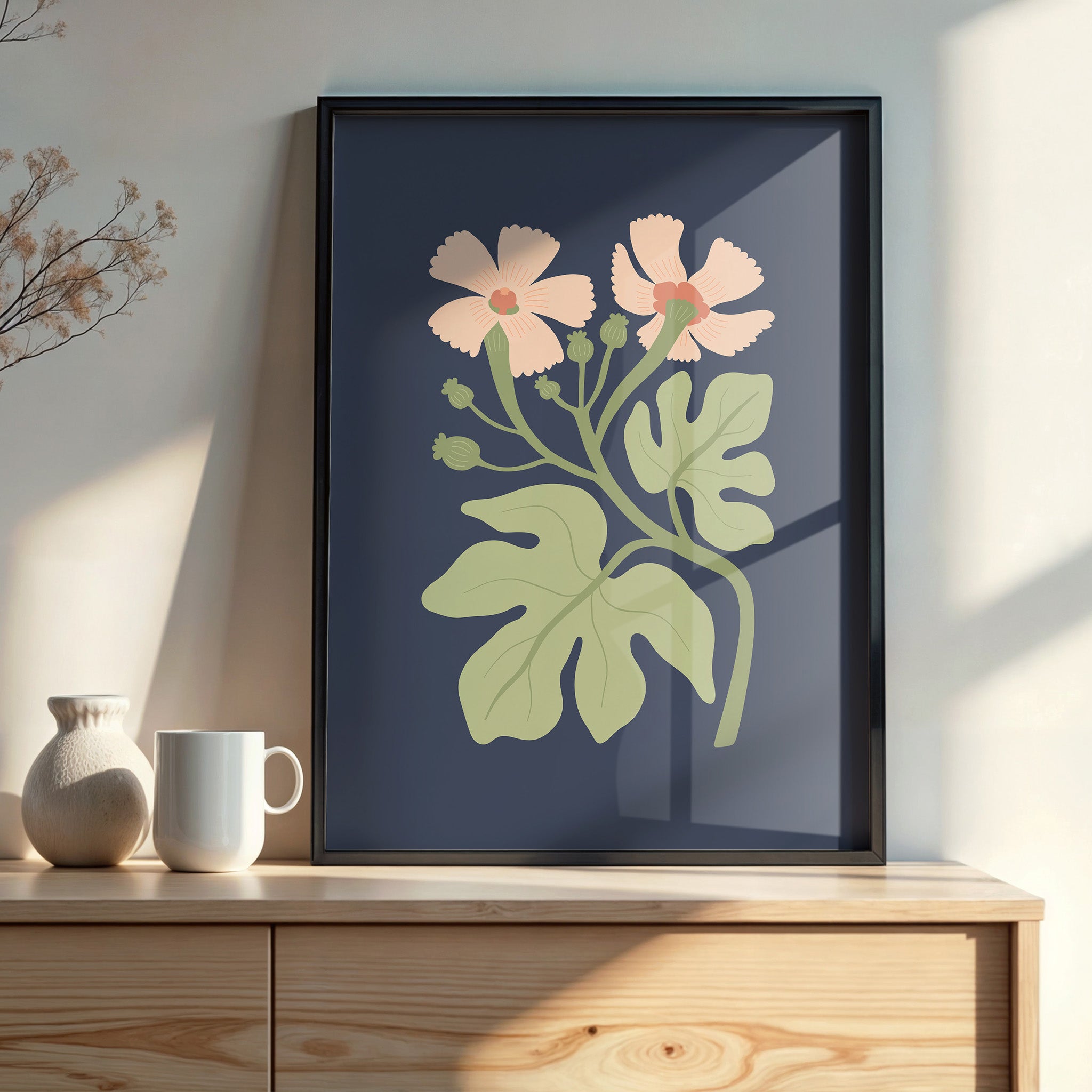 Design Concept No. 22 for Midnight Garden Blooms Modern Poster Art