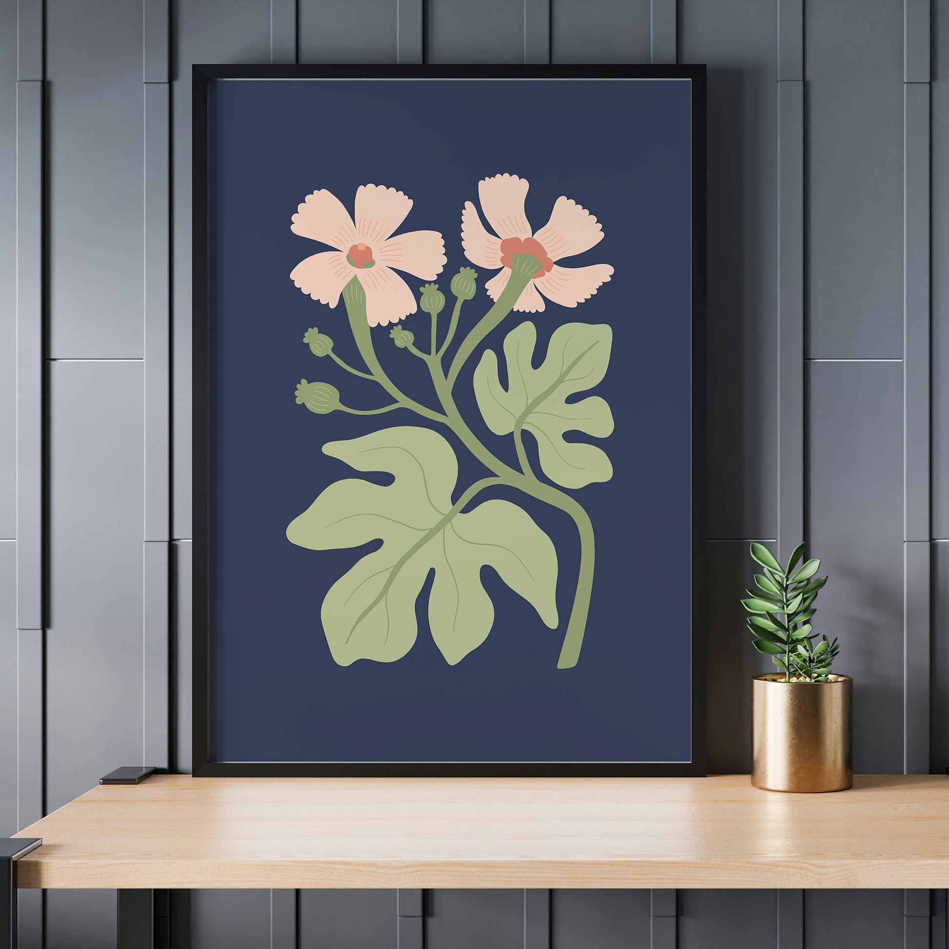 Design Concept No. 24 for Midnight Garden Blooms Modern Poster Art