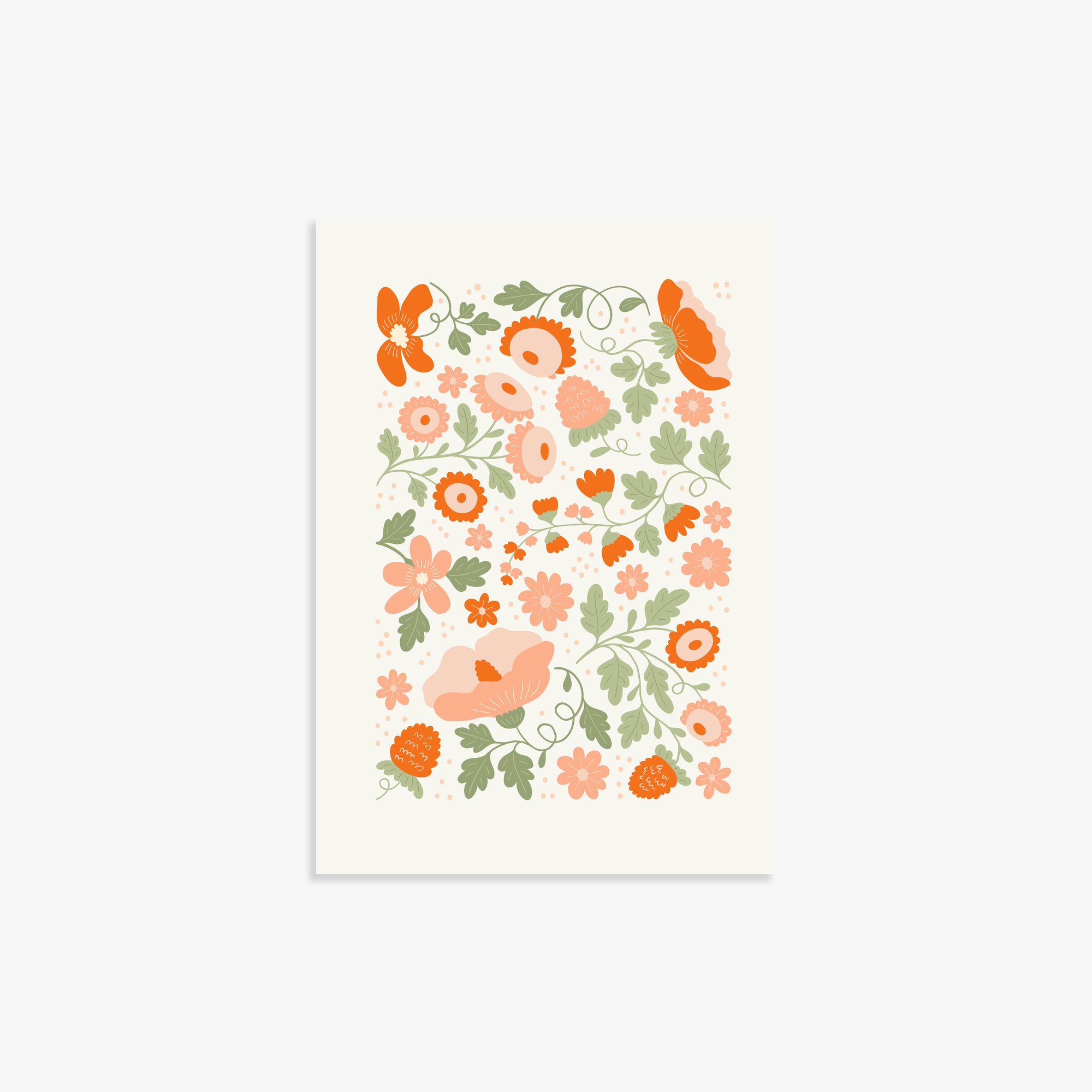 Coral Bloom Garden, 21x30cm Poster Unframed
