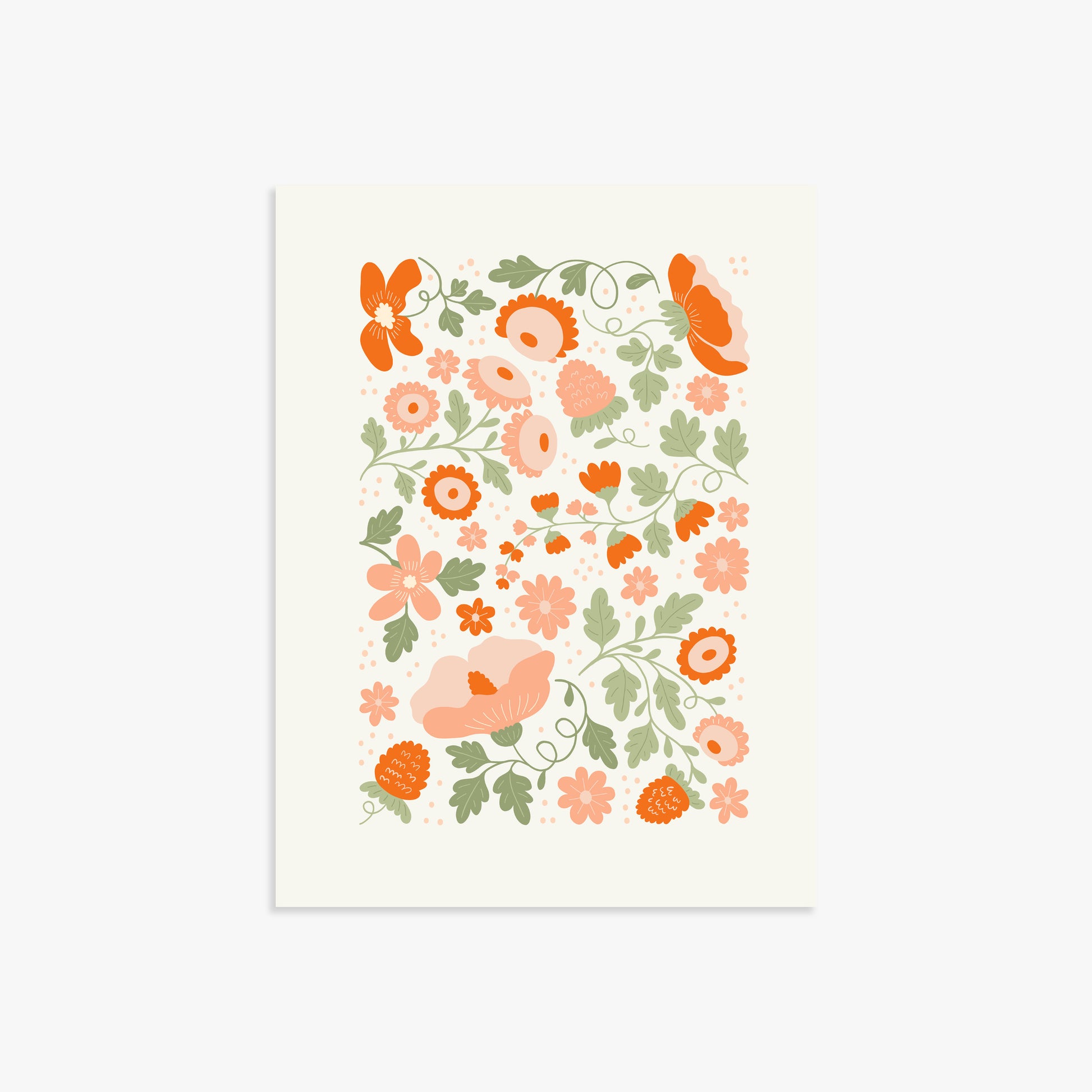 Coral Bloom Garden, 30x40cm Poster Unframed