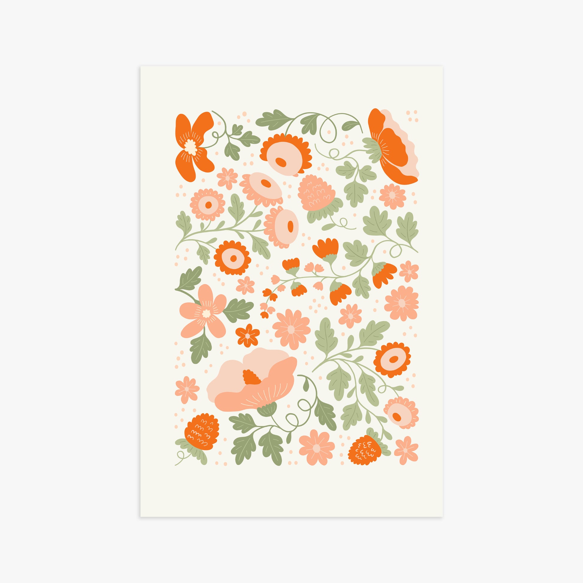 Coral Bloom Garden, 61x91cm Poster Unframed