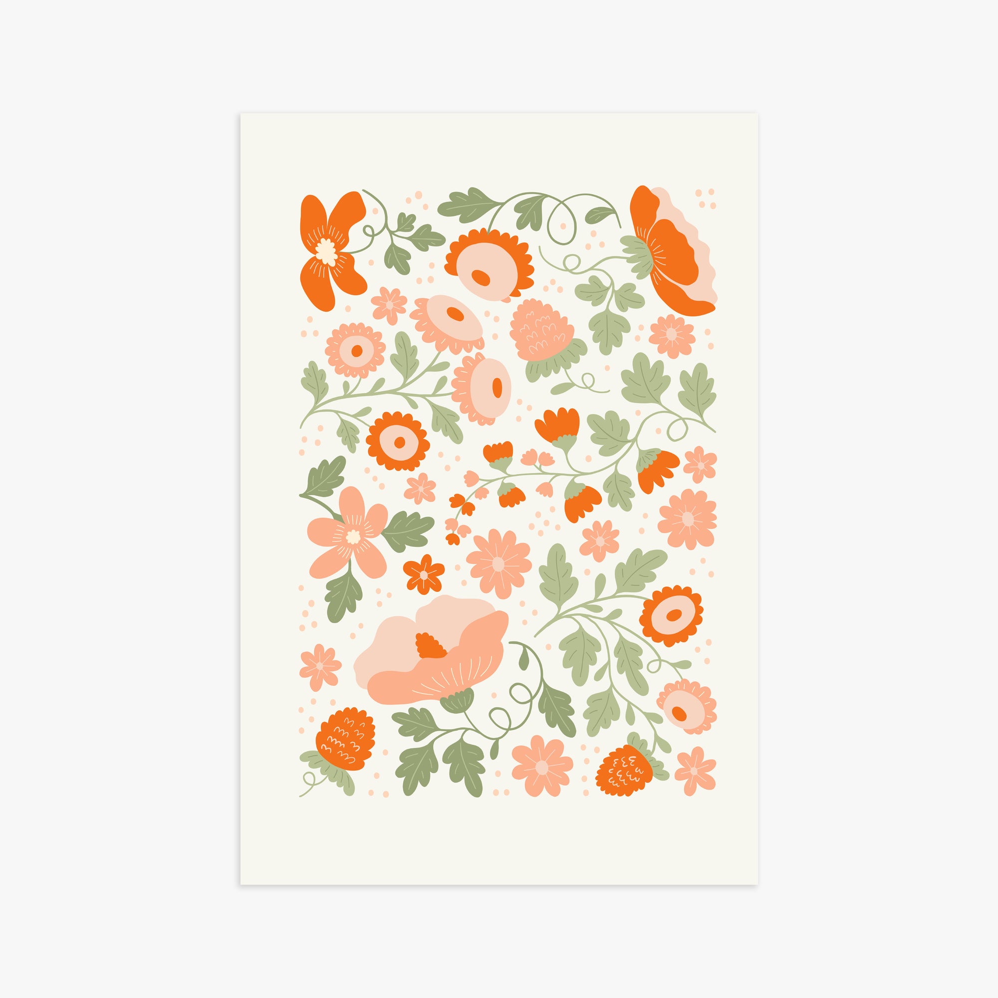 Coral Bloom Garden, 61x91cm Poster Unframed