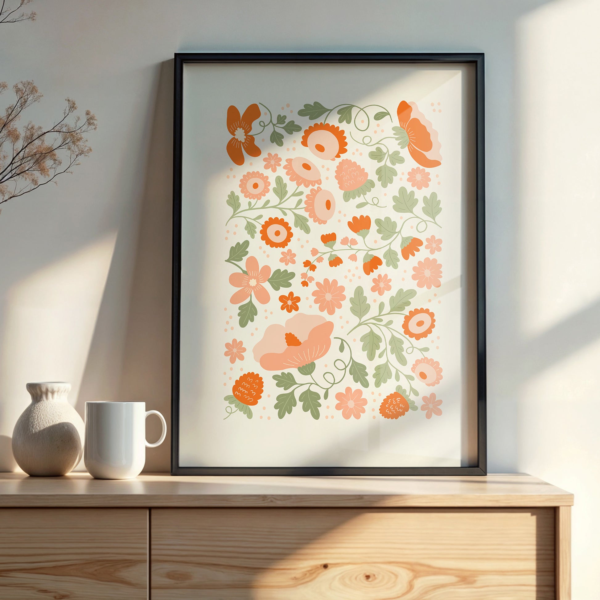 Design Concept No. 22 for Coral Bloom Garden Modern Poster Art
