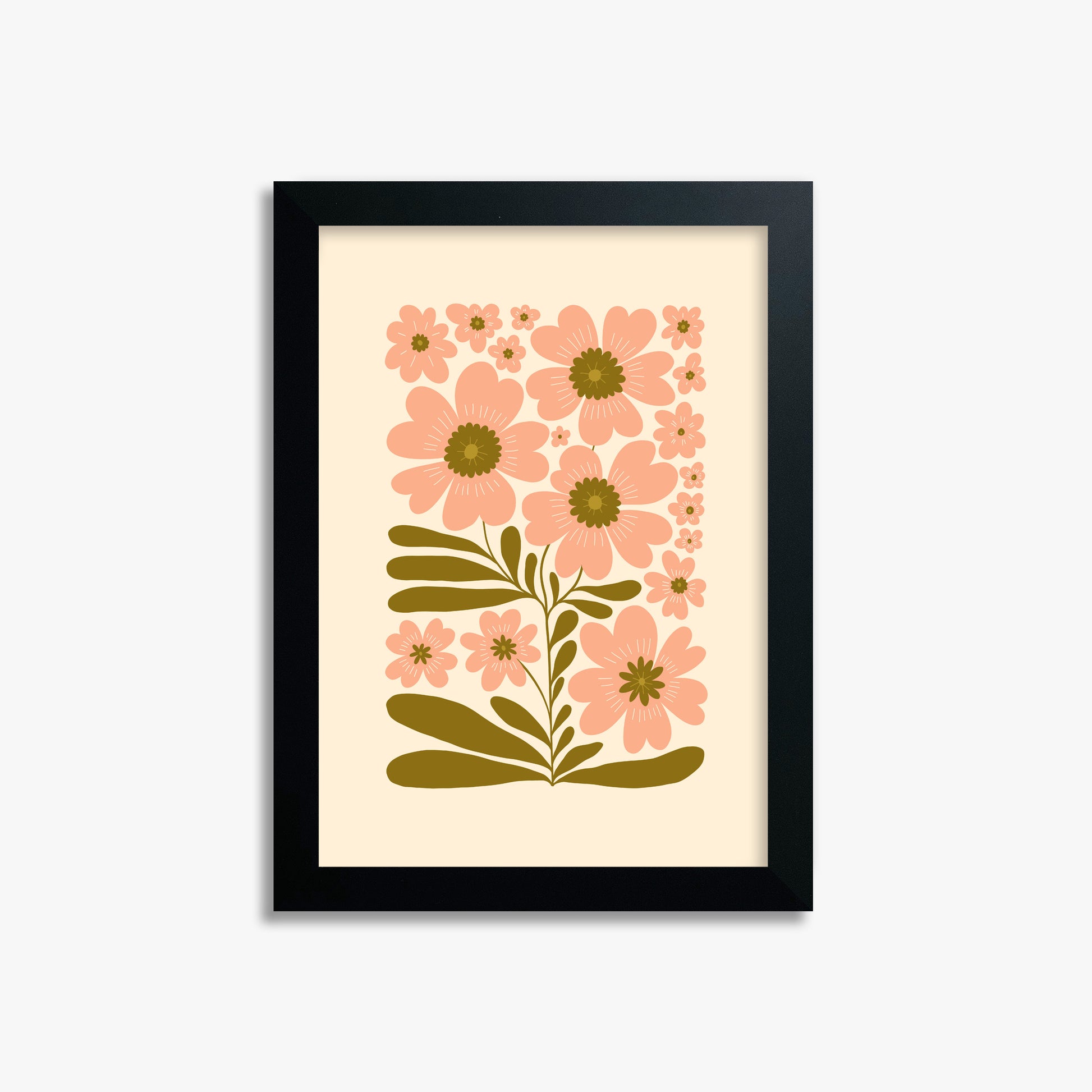 Blooming Folklore, 21x30cm Framed Poster With Black Frame