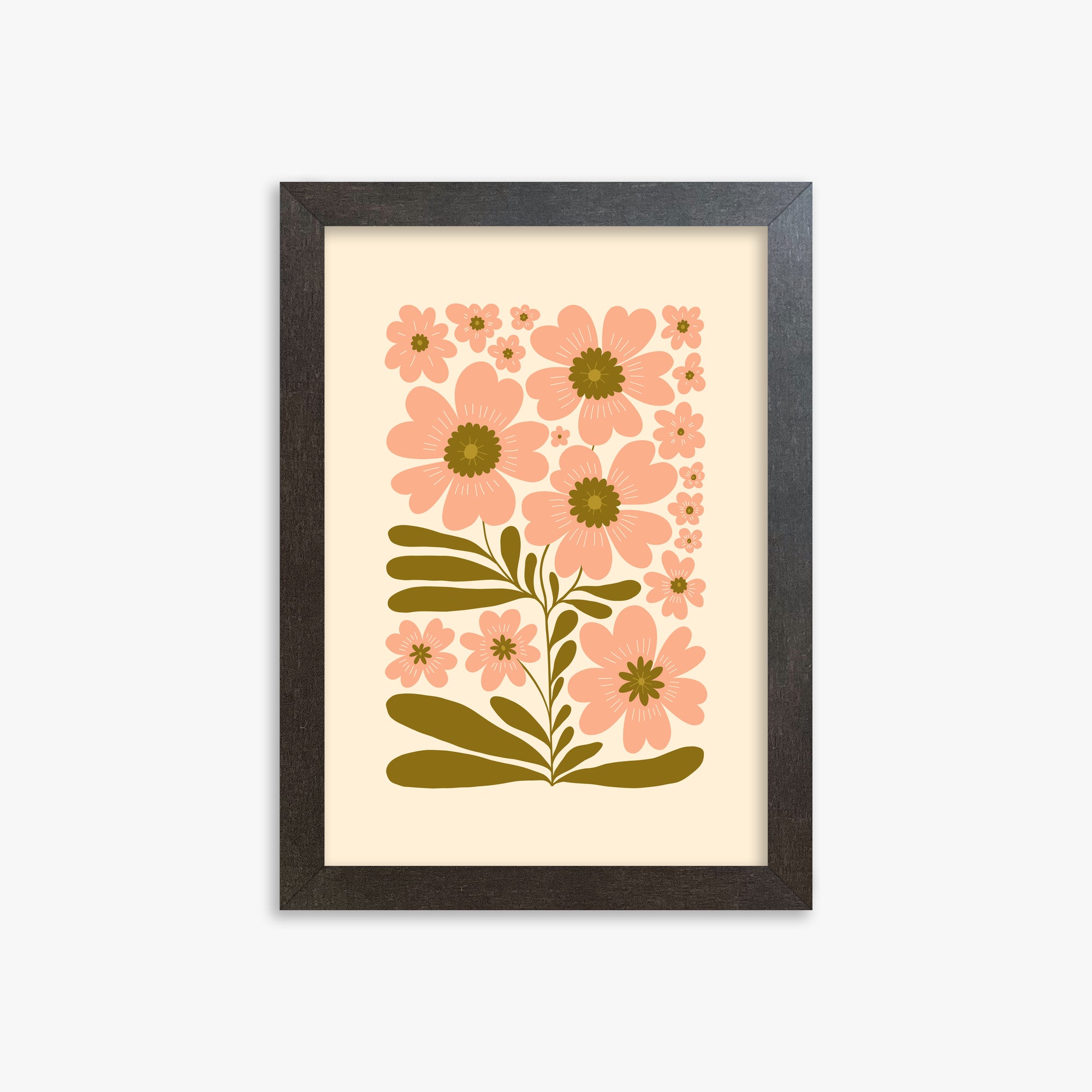 Blooming Folklore, 21x30cm Framed Poster With Espresso Frame