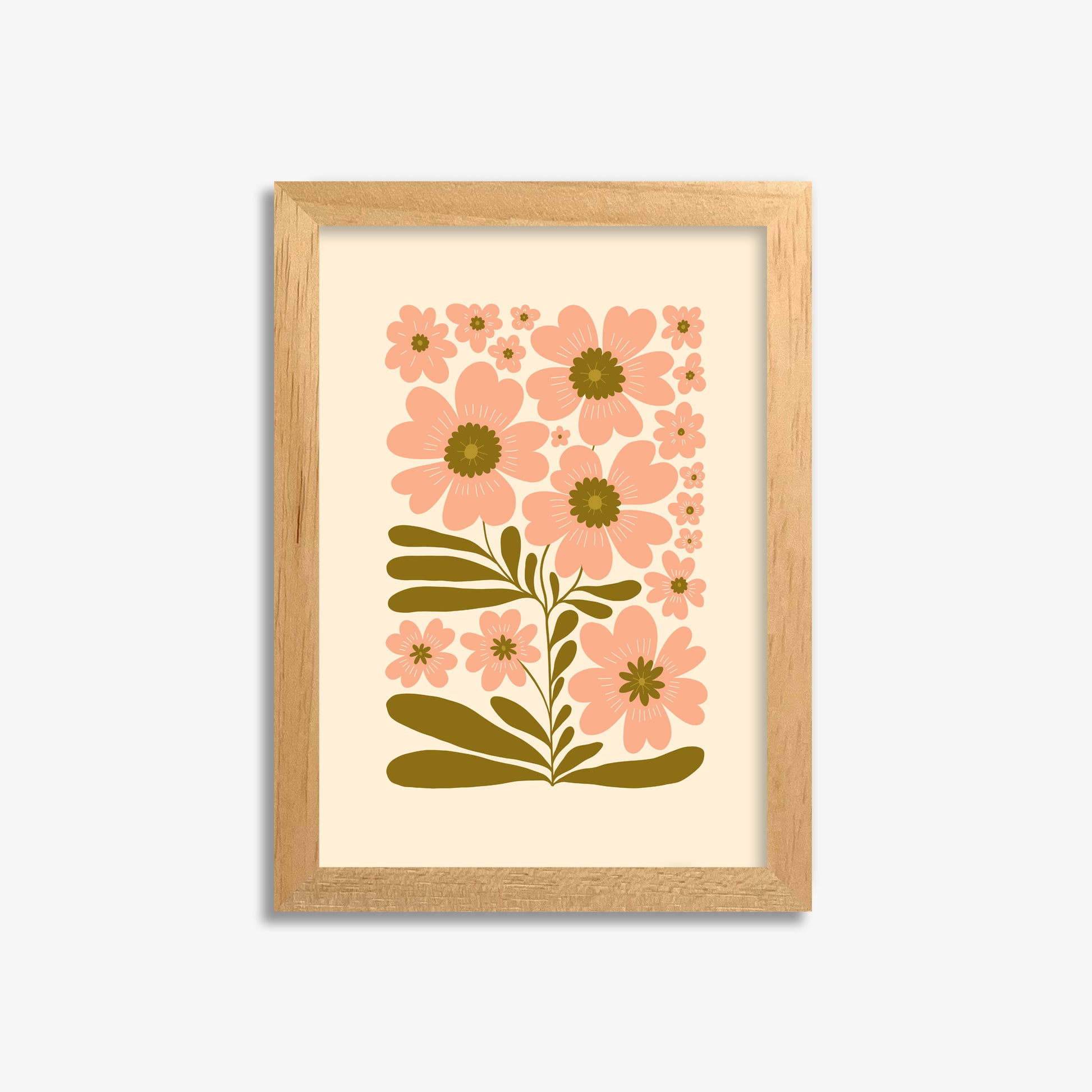 Blooming Folklore, 21x30cm Framed Poster With Oak Frame