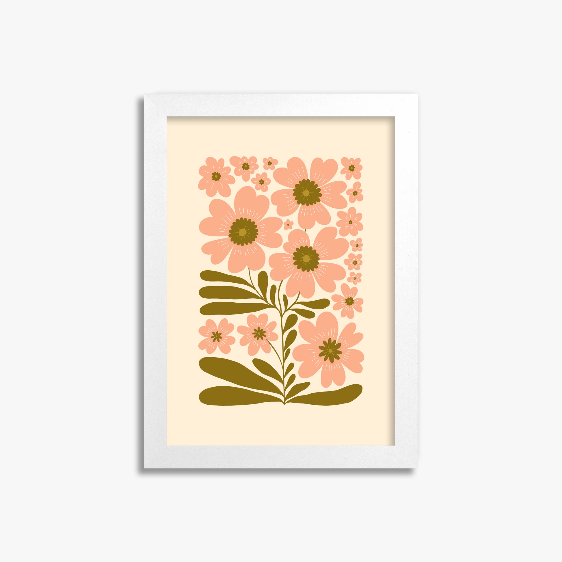 Blooming Folklore, 21x30cm Framed Poster With White Frame
