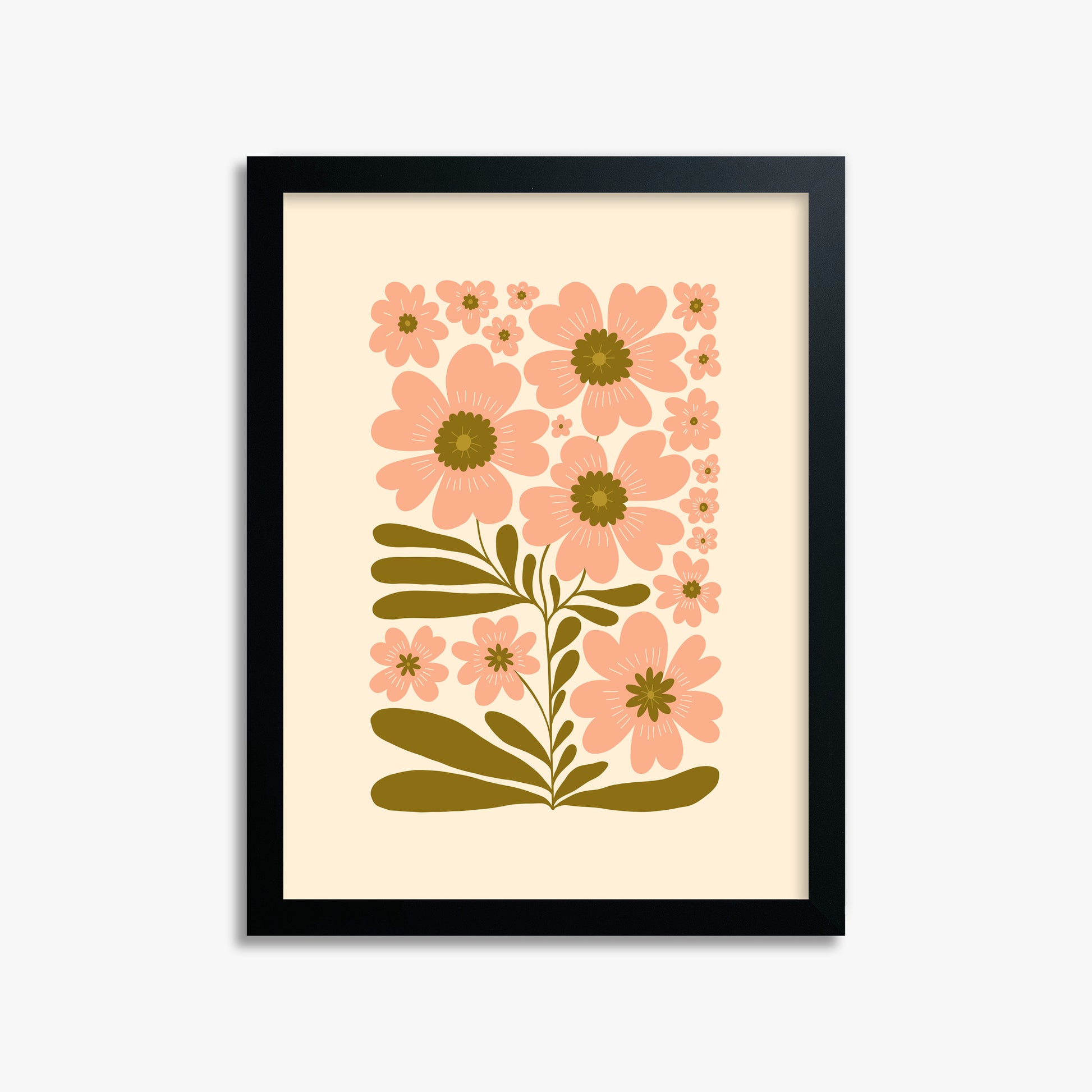 Blooming Folklore, 30x40cm Framed Poster With Black Frame