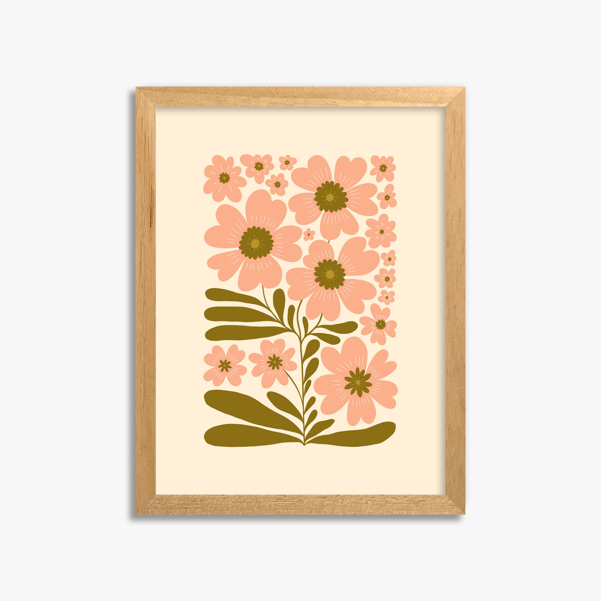Blooming Folklore, 30x40cm Framed Poster With Oak Frame