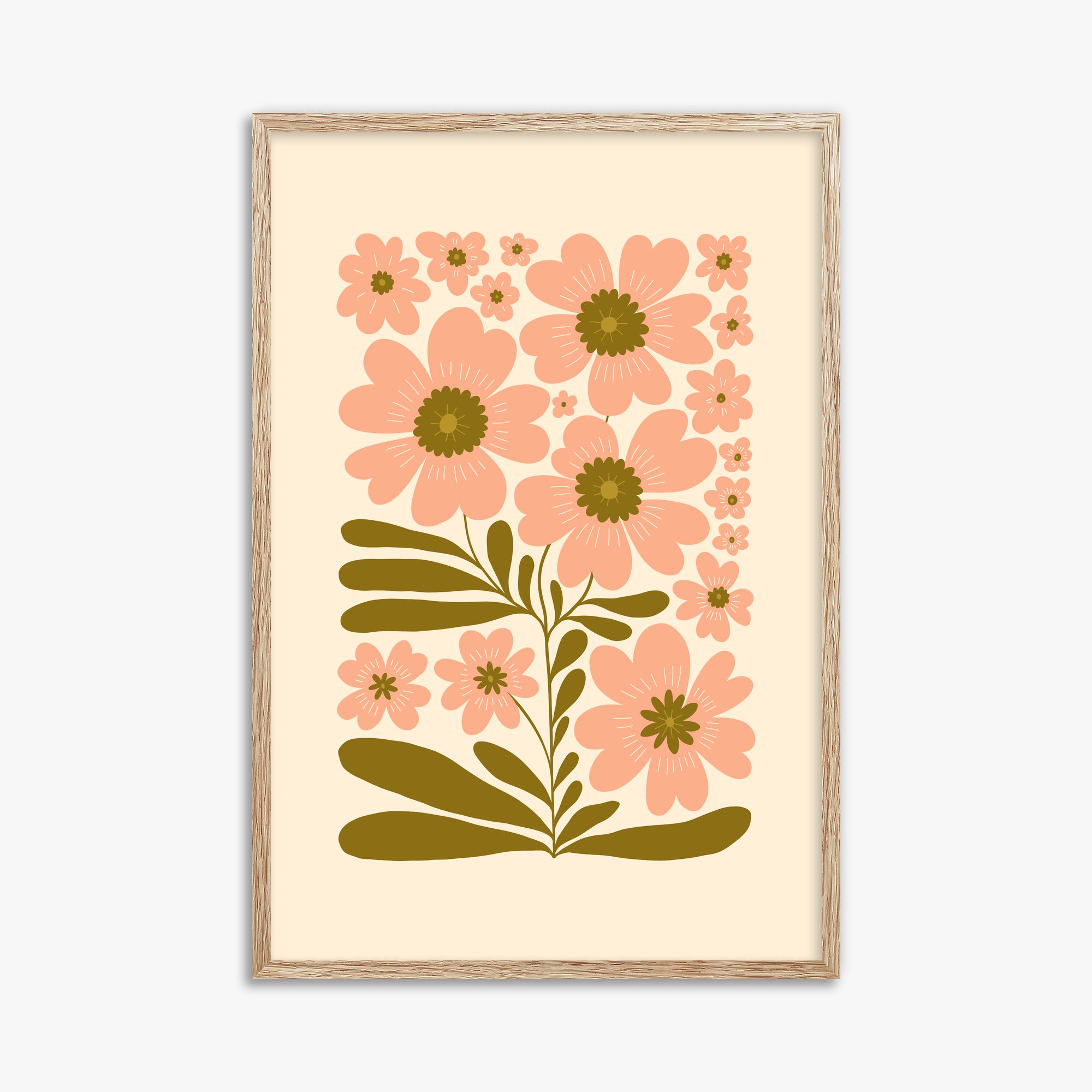 Blooming Folklore, 61x91cm Framed Poster With Raw Oak Frame