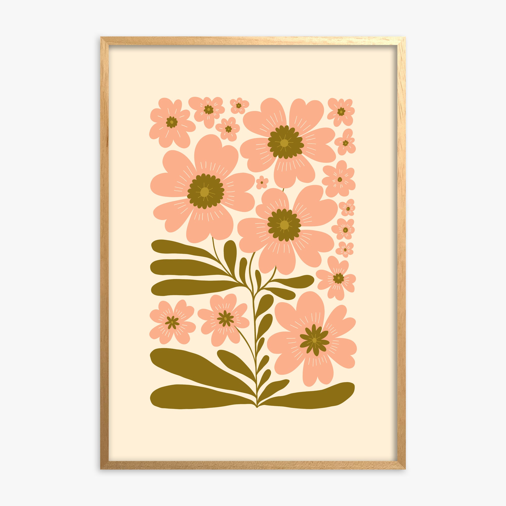 Blooming Folklore, Oak Framed Poster With Oak Frame