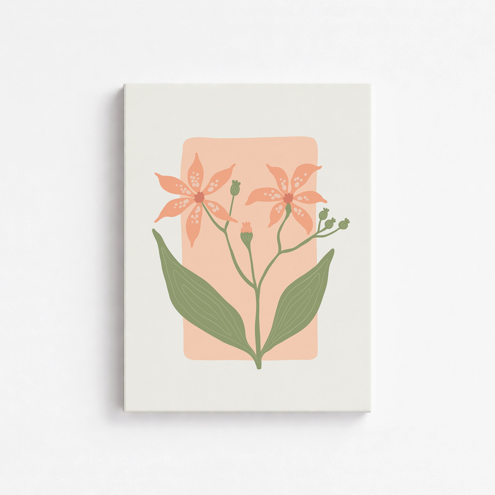 Peach Lily Blooms, 30x40cm Satin Canvas Poster