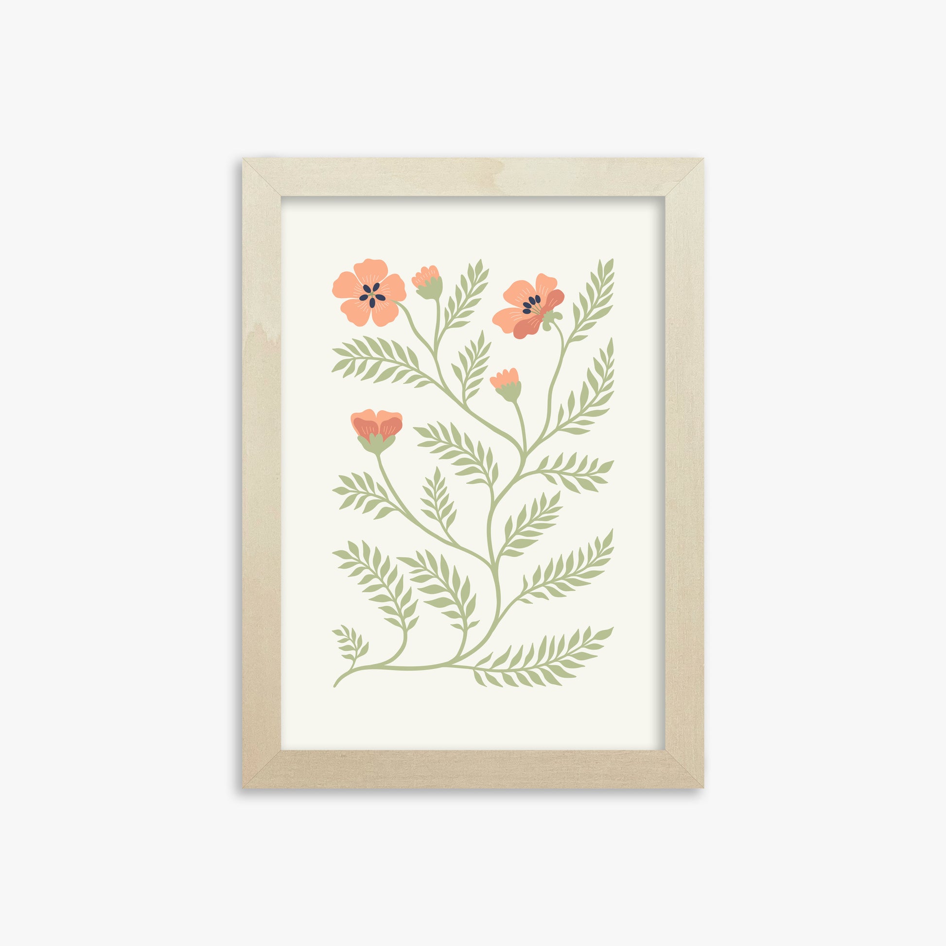 Verdant Sprig, 21x30cm Framed Poster With Lime Wood Frame