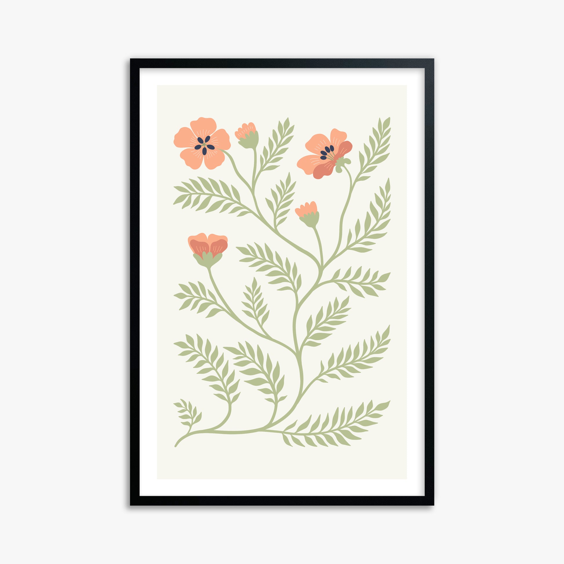 Verdant Sprig, 61x91cm Framed Poster With Black Frame