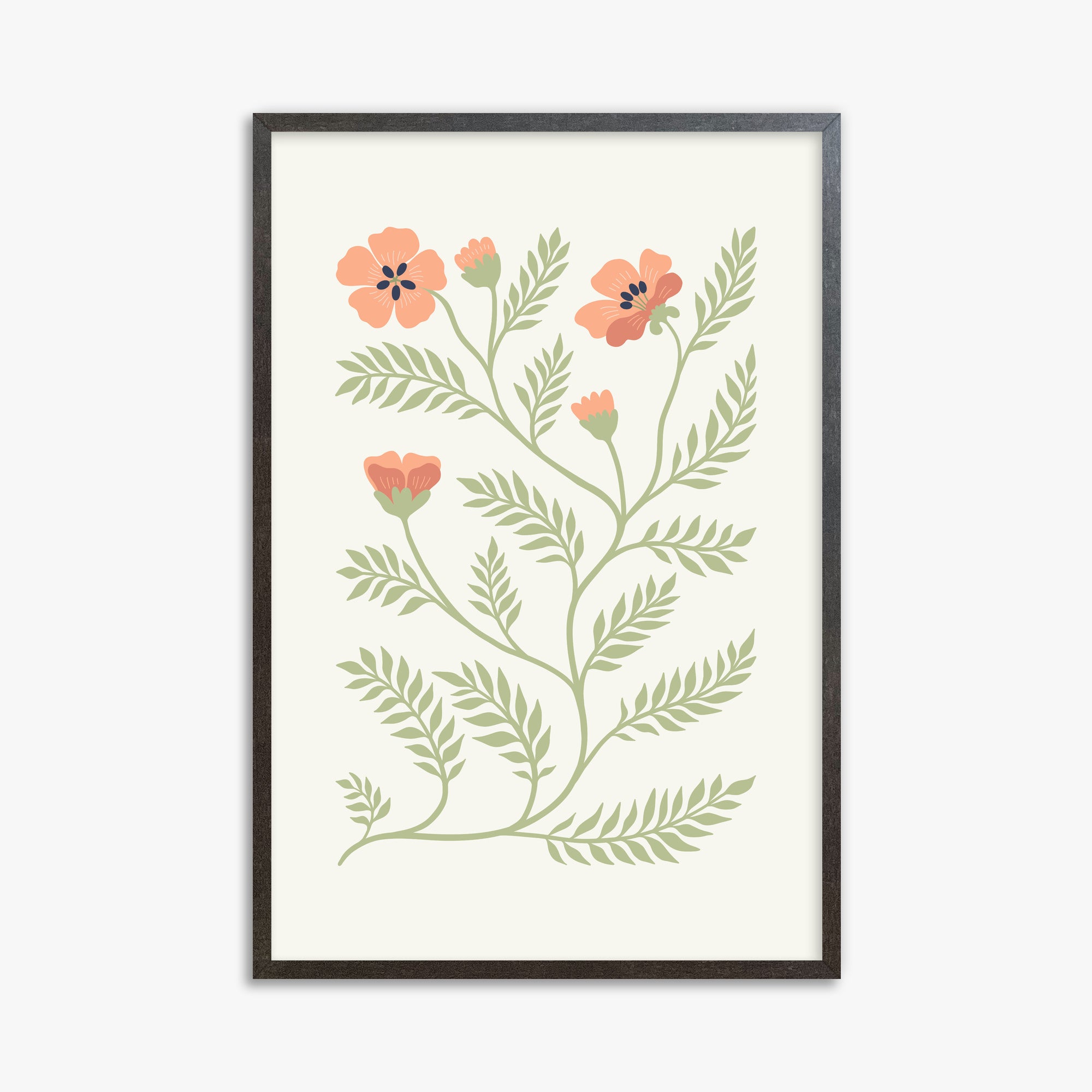 Verdant Sprig, 61x91cm Framed Poster With Espresso Frame