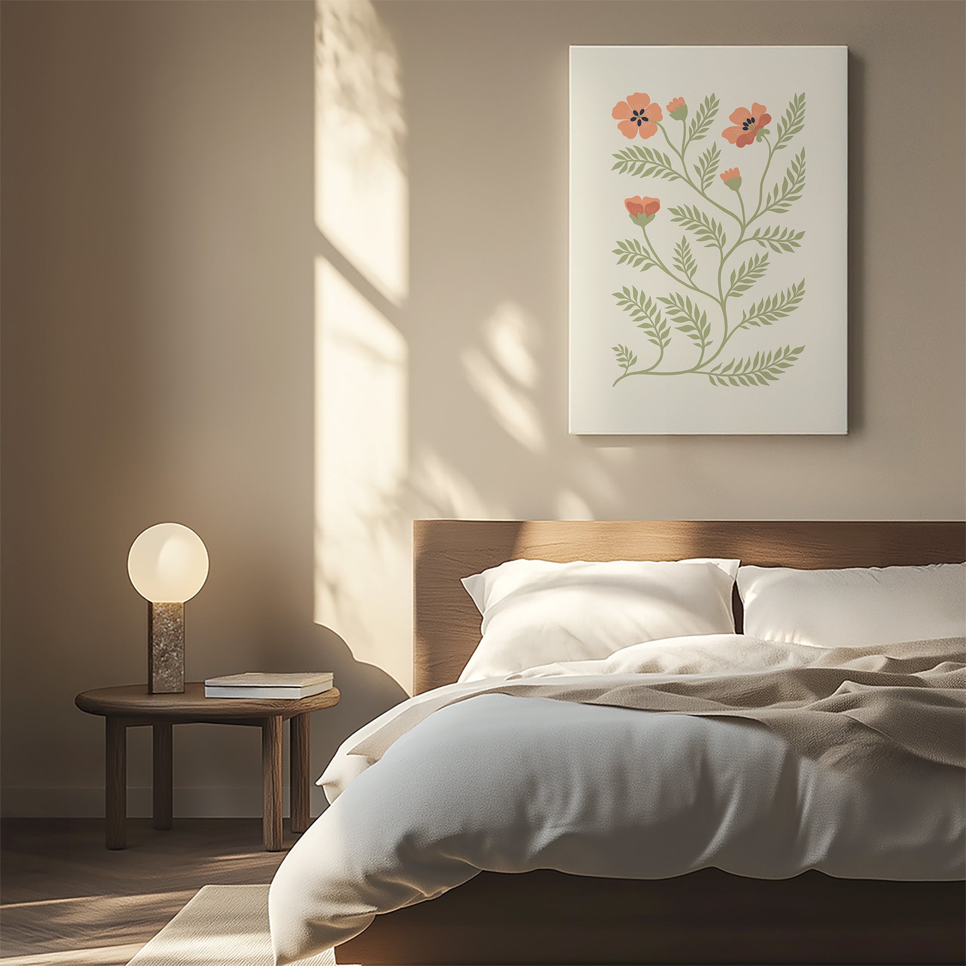 Design Concept No. 55 for Verdant Sprig Modern Satin Canvas Poster Art