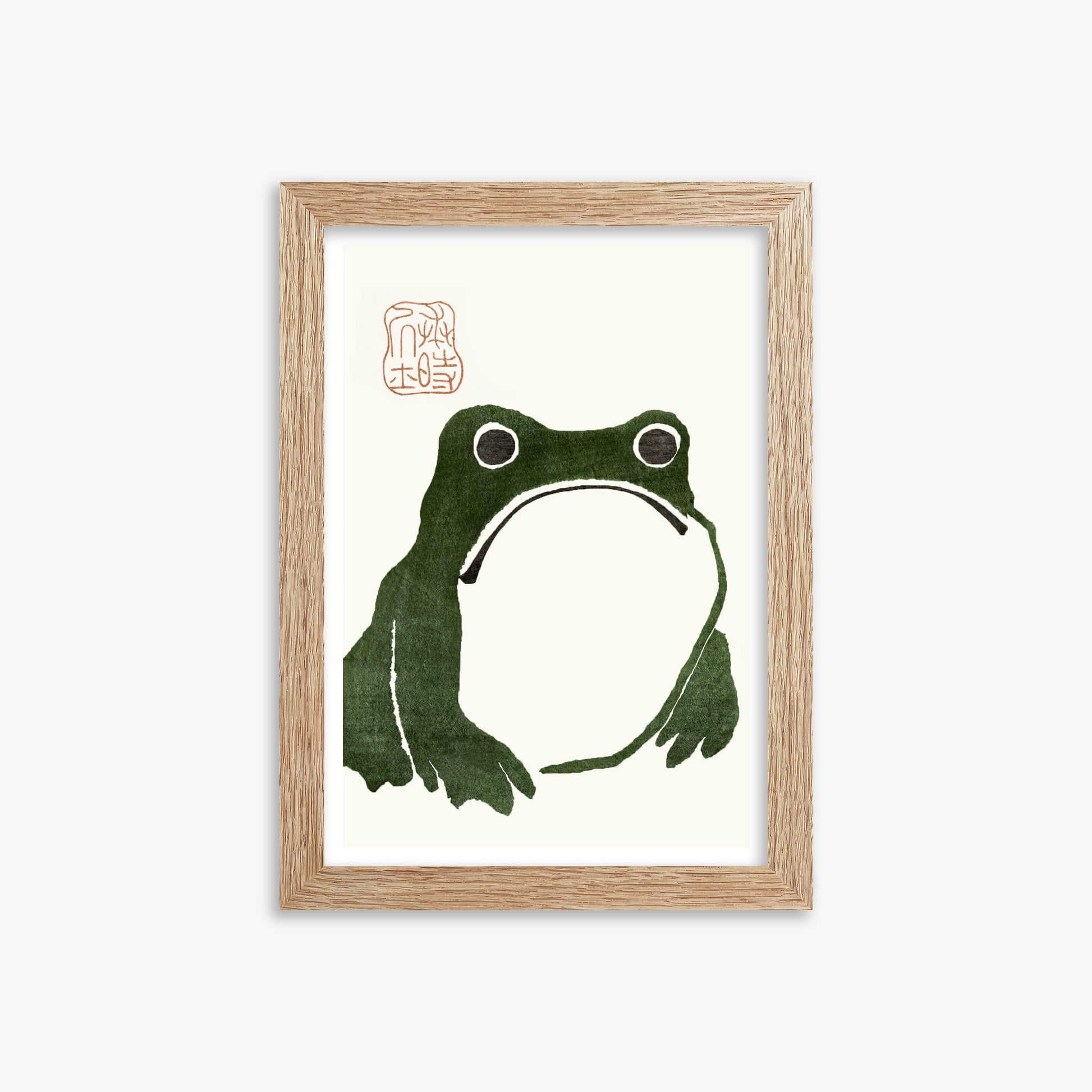 Matsumoto Hoji: The Toad, 21x30cm Framed Art Reproduction With Raw Oak Frame