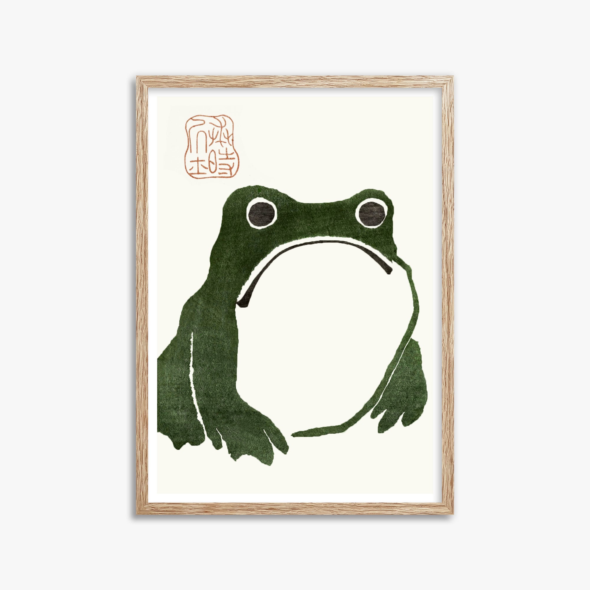 Matsumoto Hoji: The Toad, 50x70cm Framed Art Reproduction With Raw Oak Frame