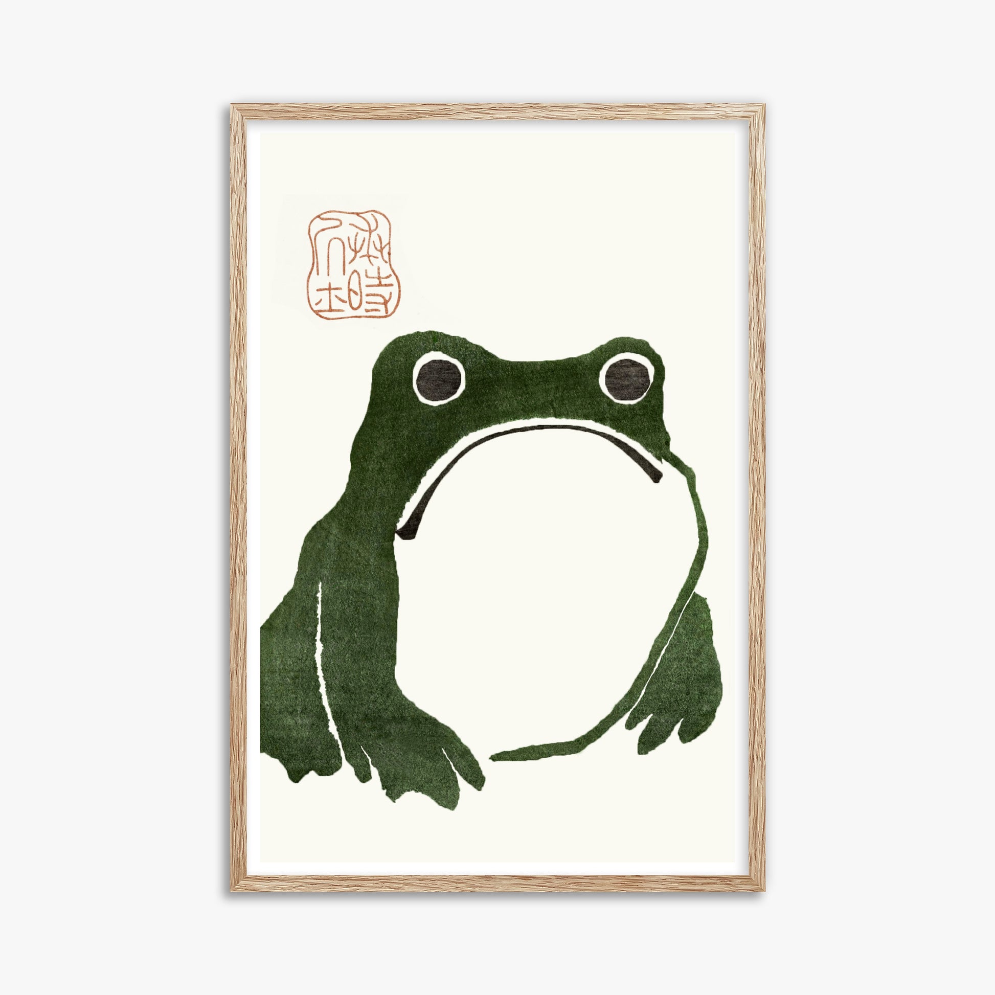 Matsumoto Hoji: The Toad, 61x91cm Framed Art Reproduction With Raw Oak Frame