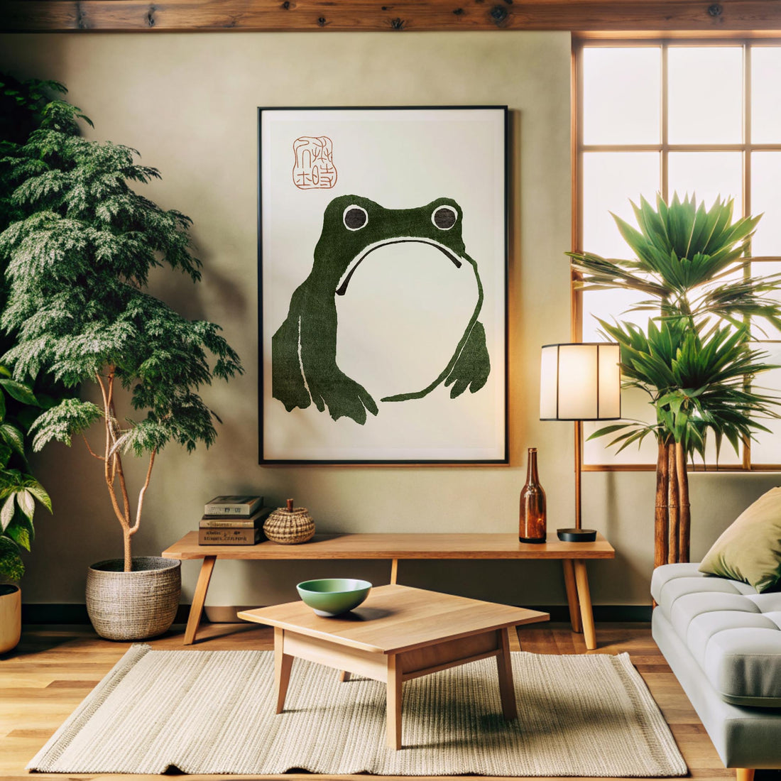 Matsumoto Hoji: The Toad 50x70 cm Art Reproduction With Black Frame