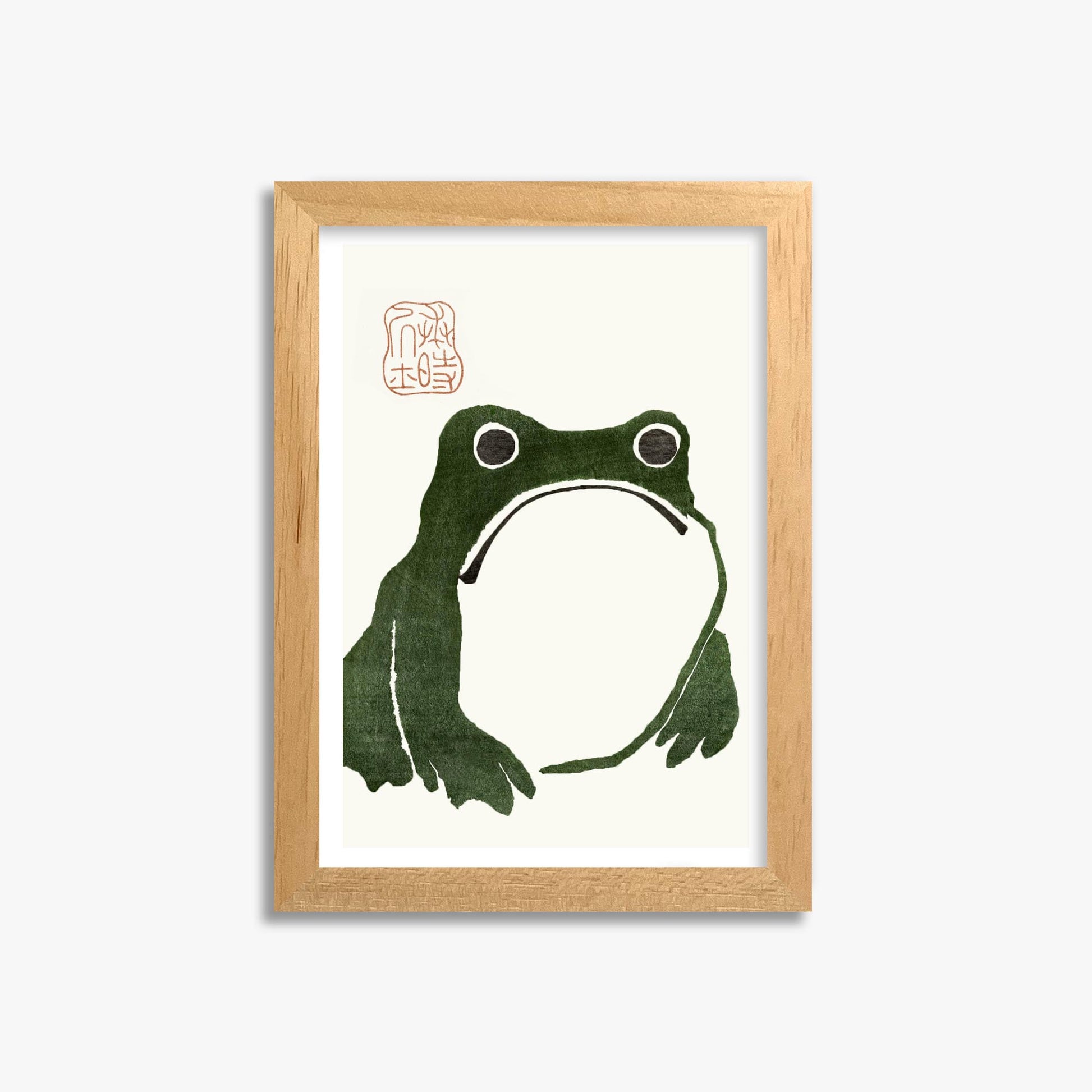 Matsumoto Hoji: The Toad 21x30 cm Art Reproduction With Oak Frame