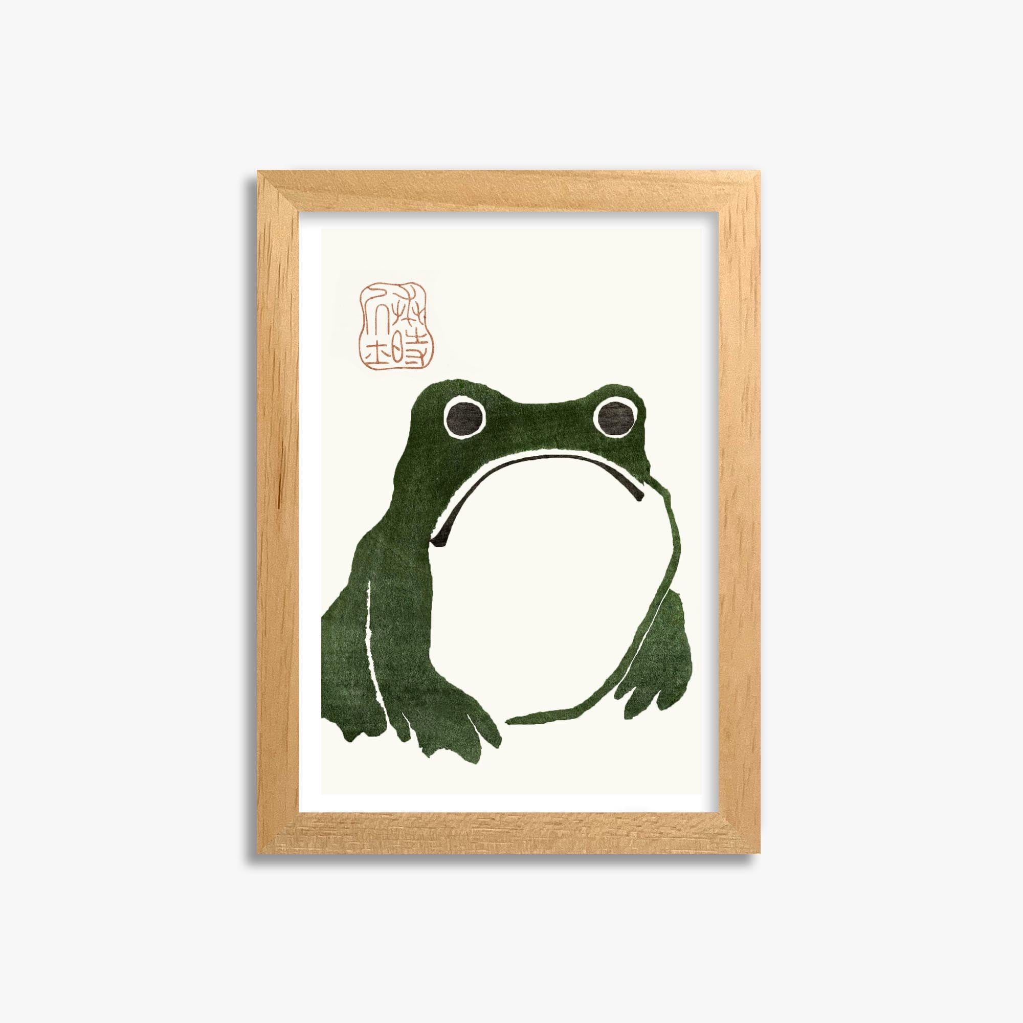Matsumoto Hoji: The Toad 21x30 cm Art Reproduction With Oak Frame