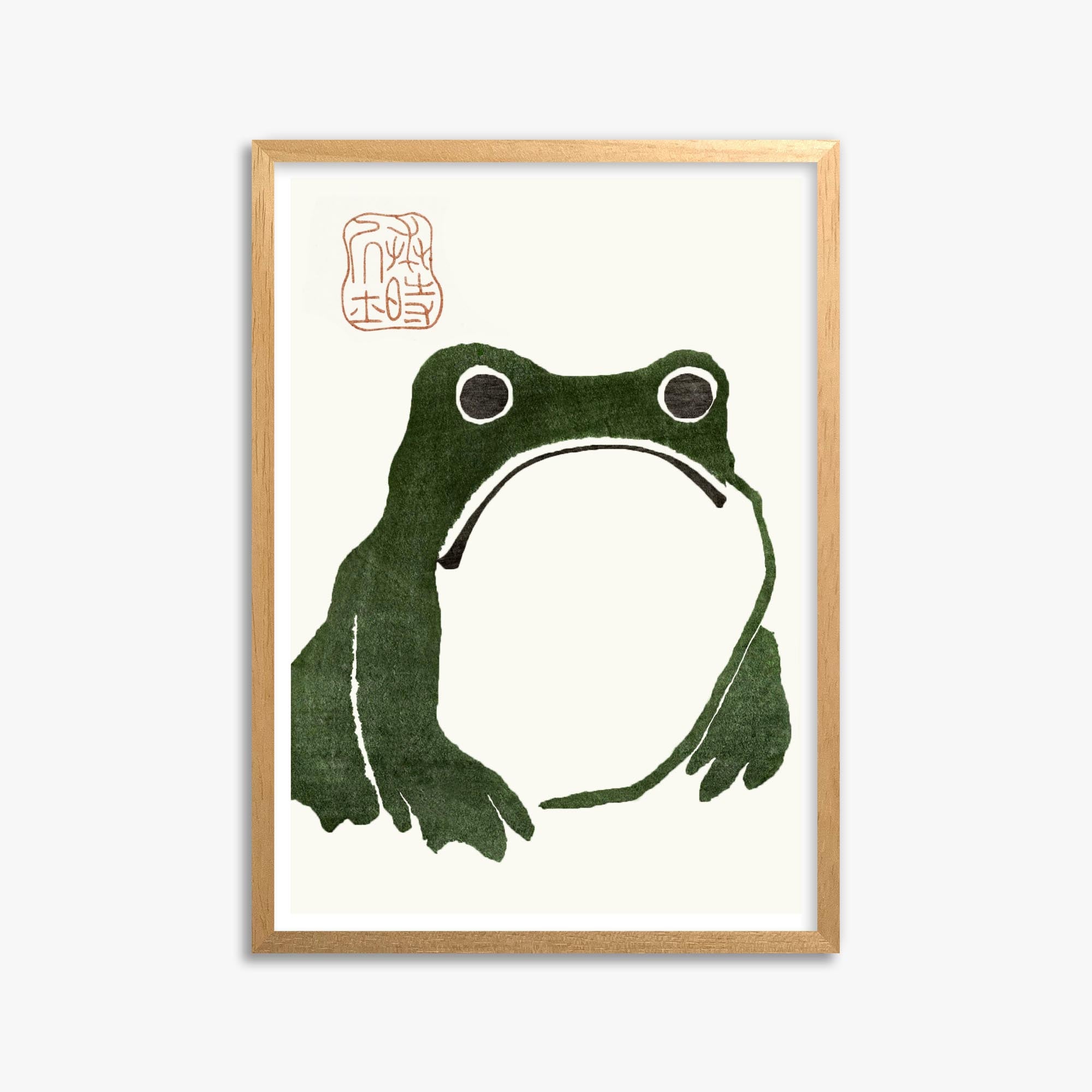 Matsumoto Hoji: The Toad 50x70 cm Art Reproduction With Oak Frame