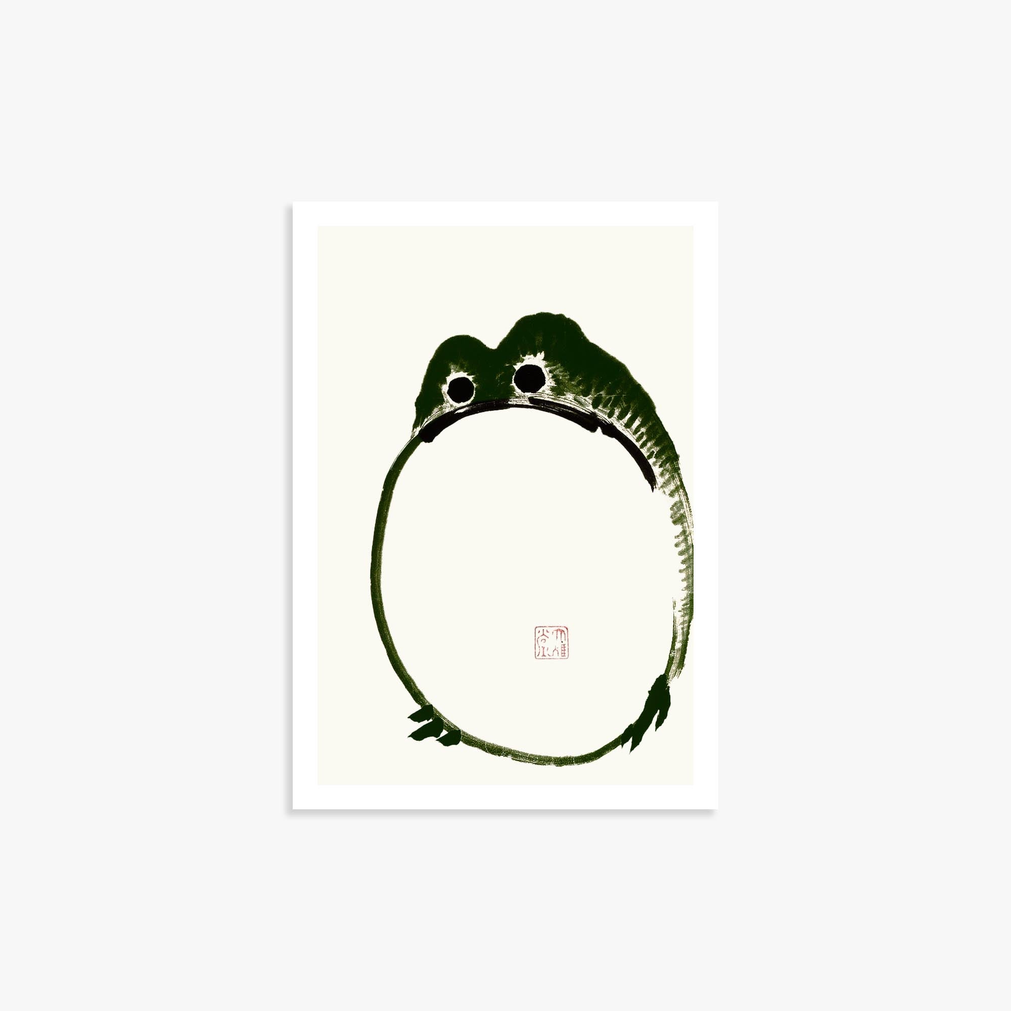 Ike no Taiga: Round Frog 21x30 cm Art Reproduction Unframed