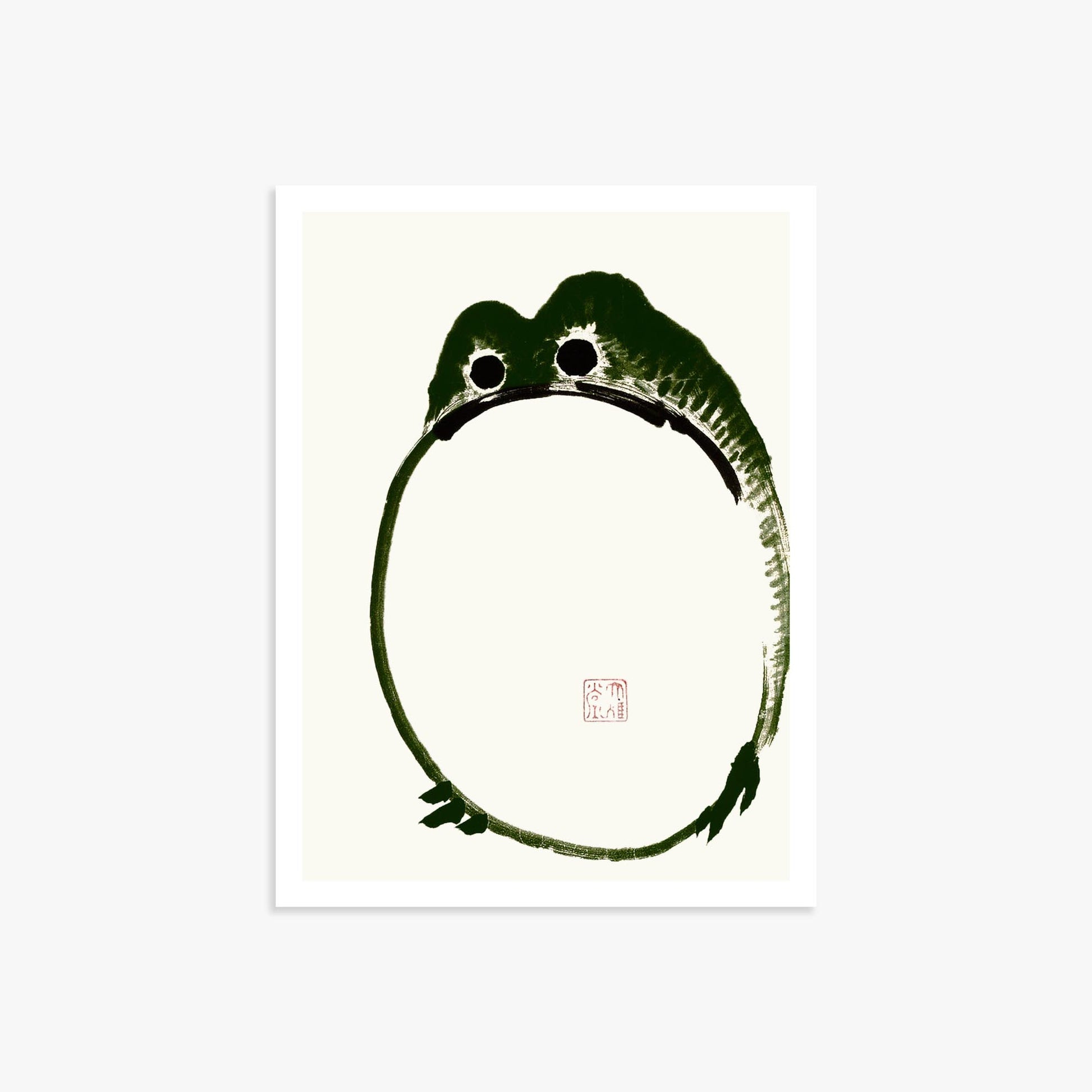 Ike no Taiga: Round Frog 30x40 cm Art Reproduction Unframed