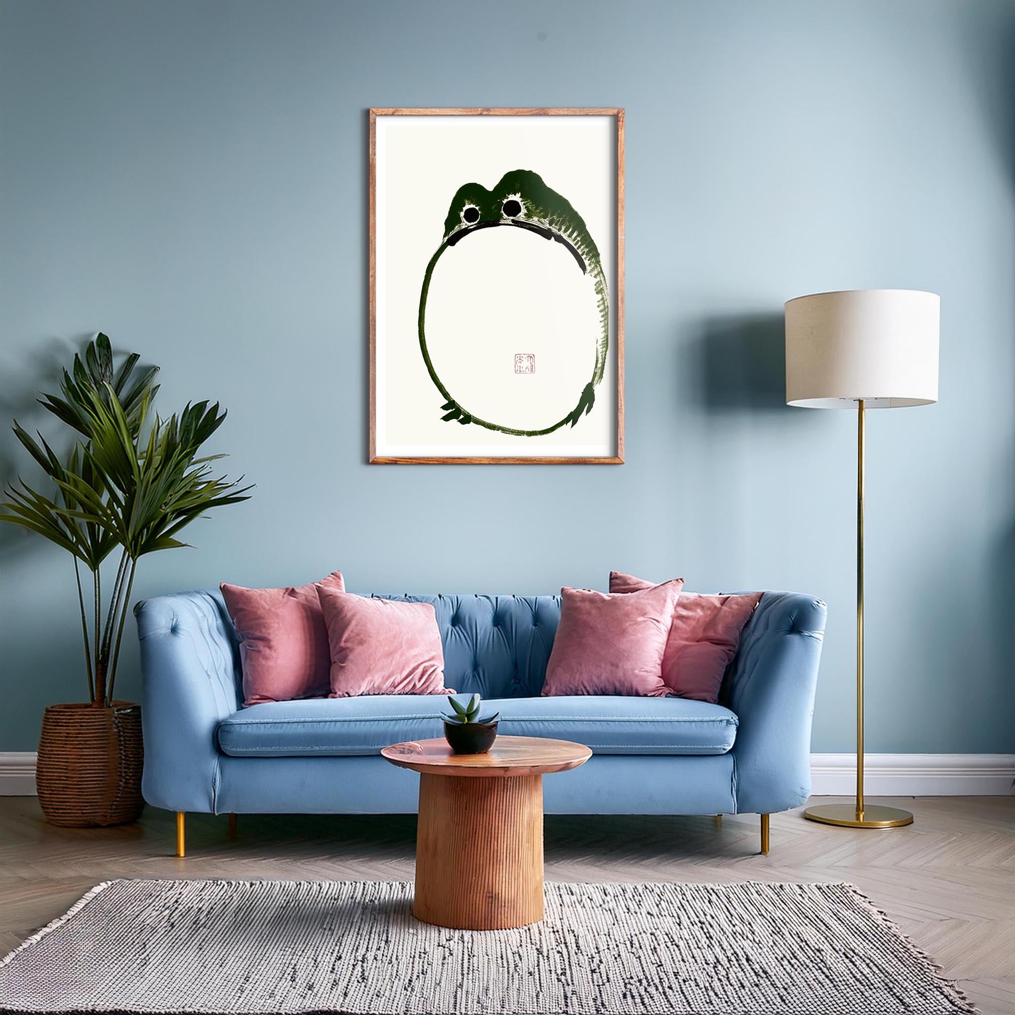 Design concept No. 28 for Ike no Taiga: Round Frog Japanese Wall Art