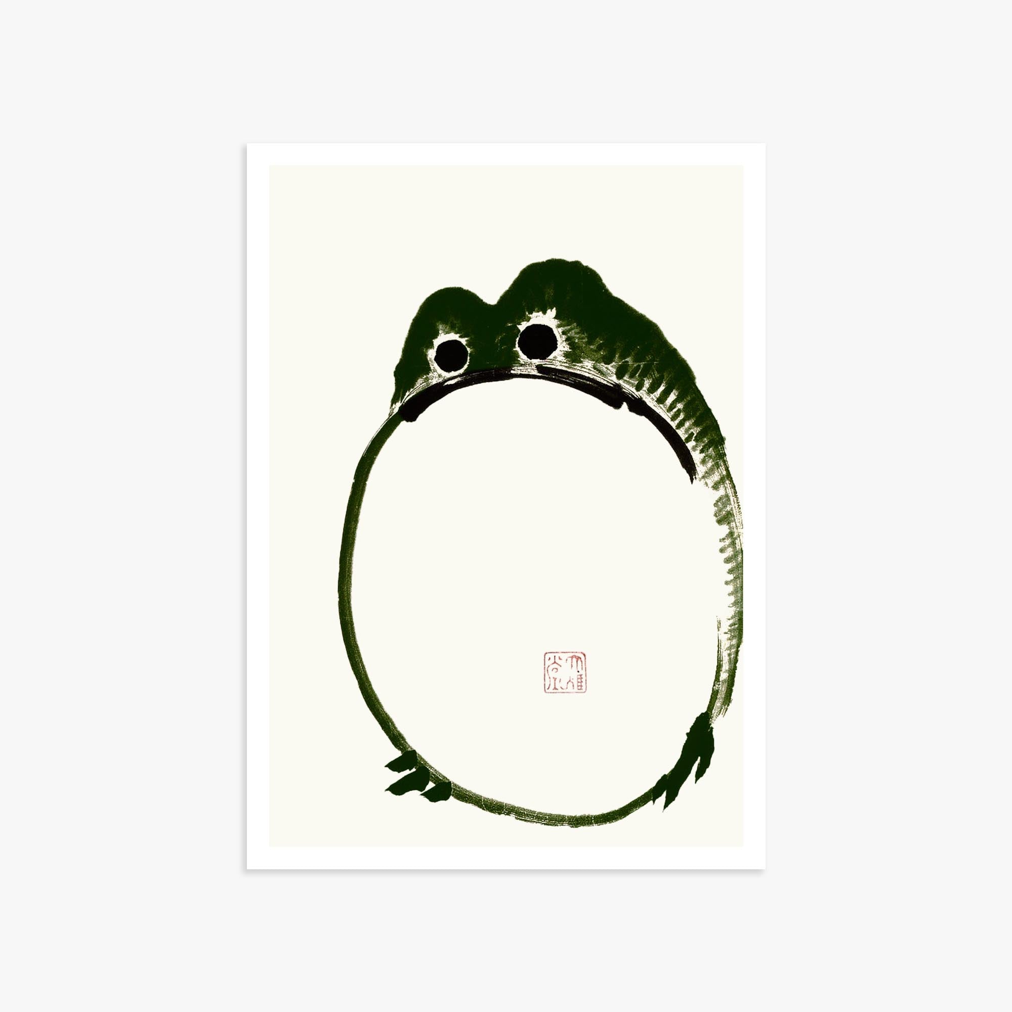 Ike no Taiga: Round Frog 50x70 cm Art Reproduction Unframed