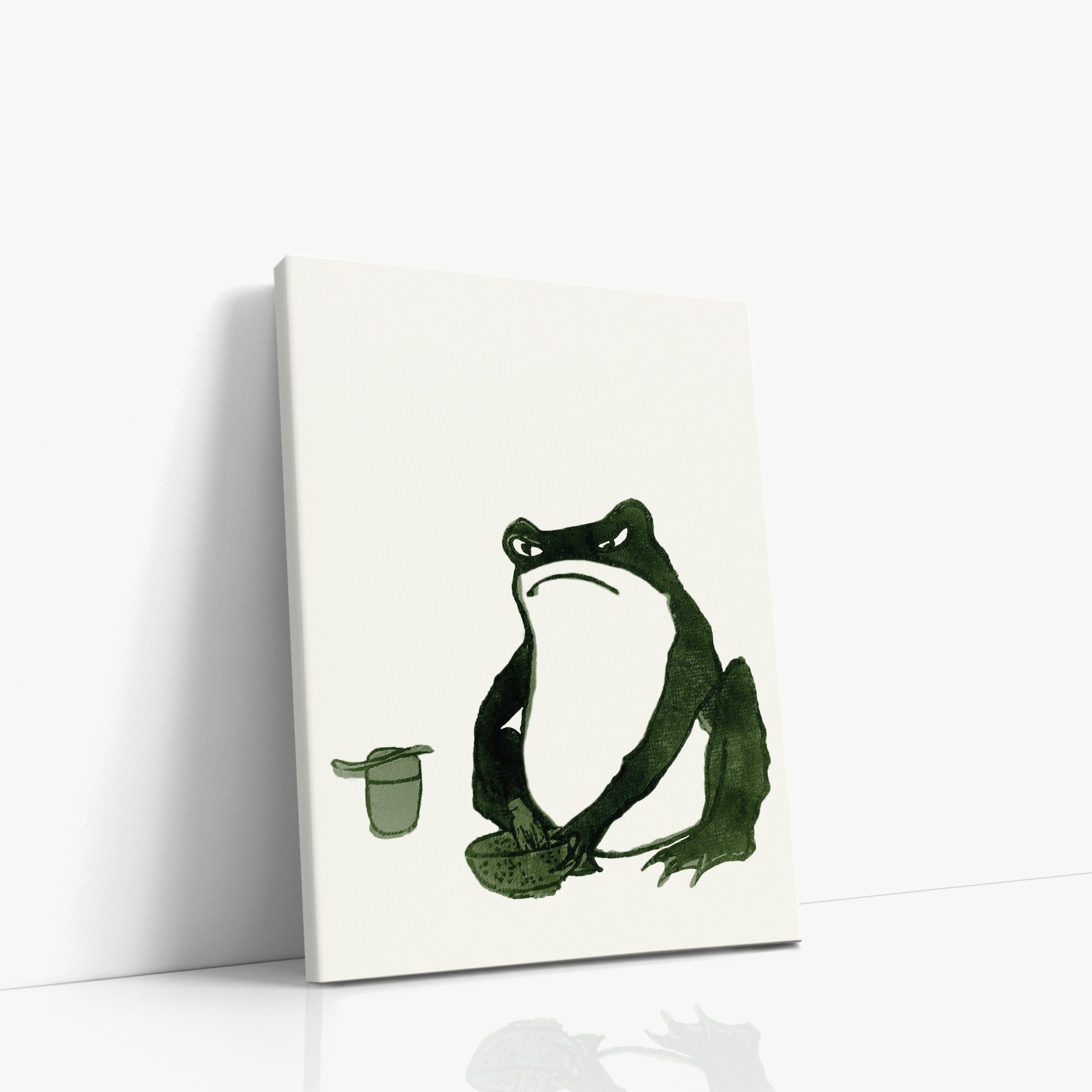 Grenouille en colère fouettant le thé