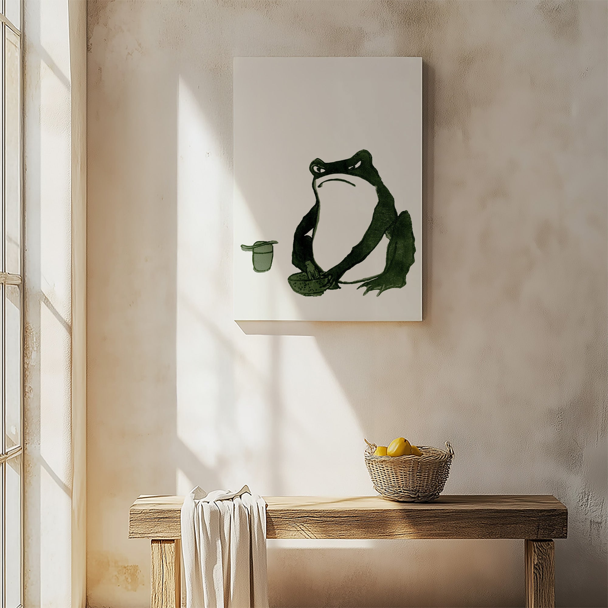 Grenouille en colère fouettant le thé