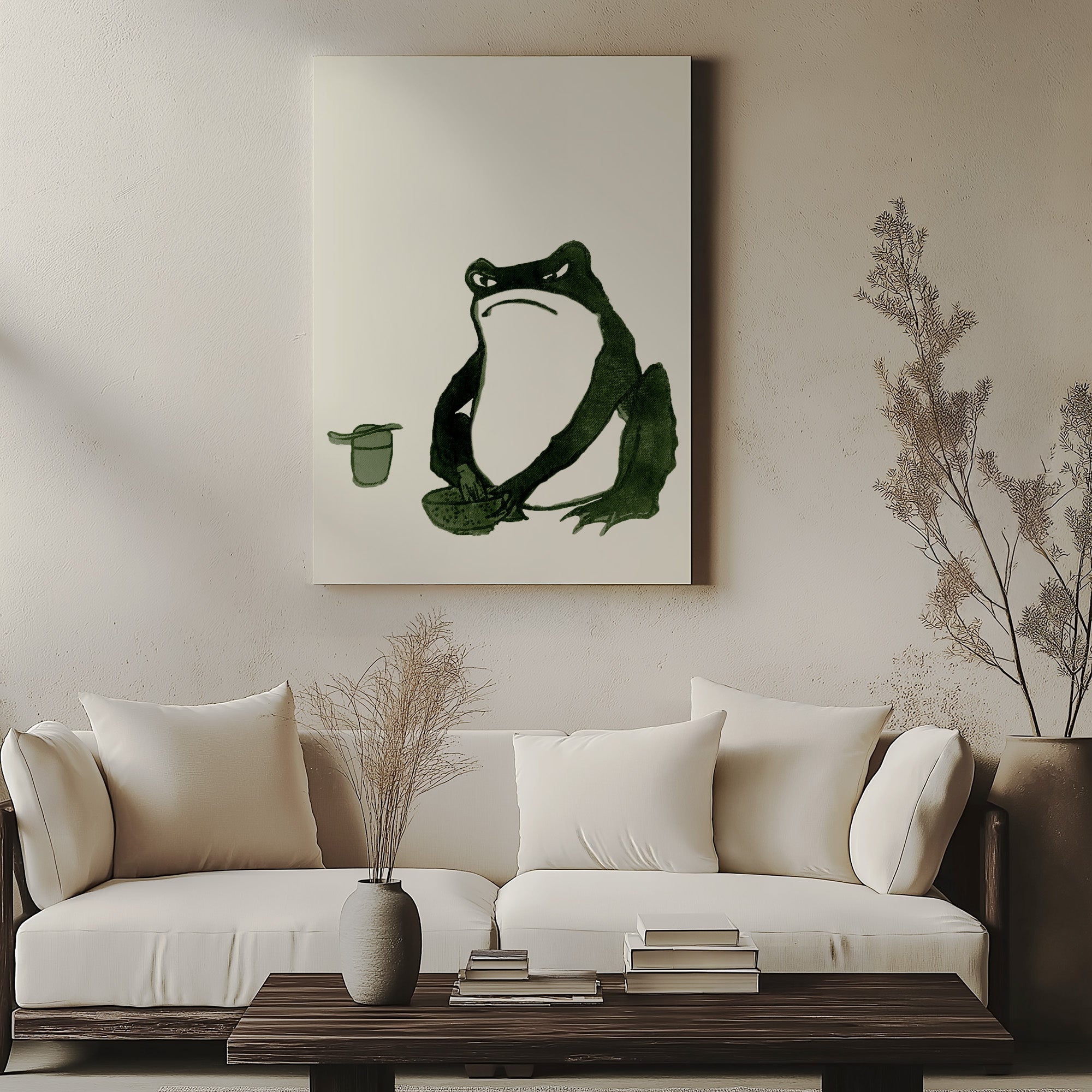 Grenouille en colère fouettant le thé