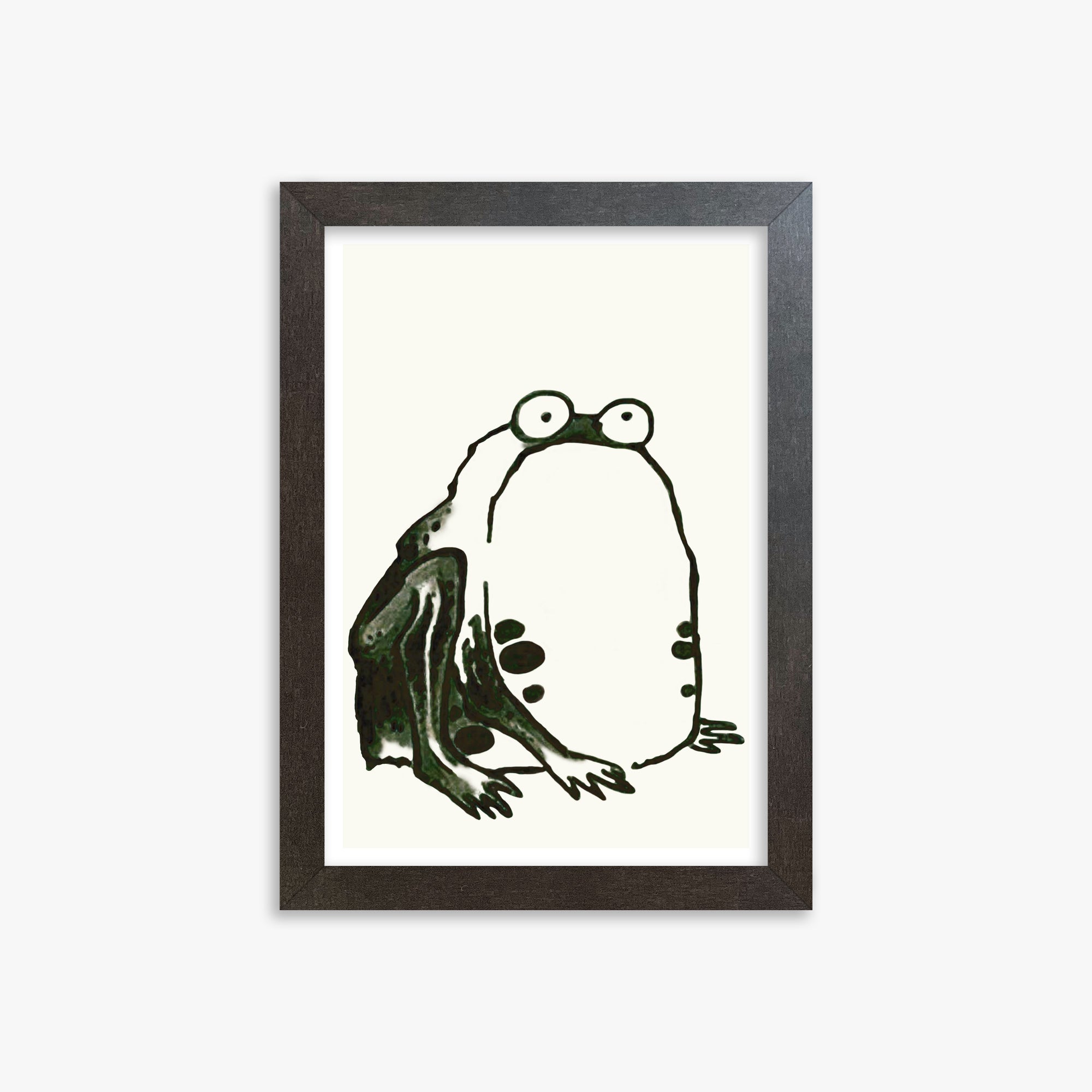 Itō Jakuchū: Sumo Toad, 21x30cm Framed Art Reproduction With Espresso Frame