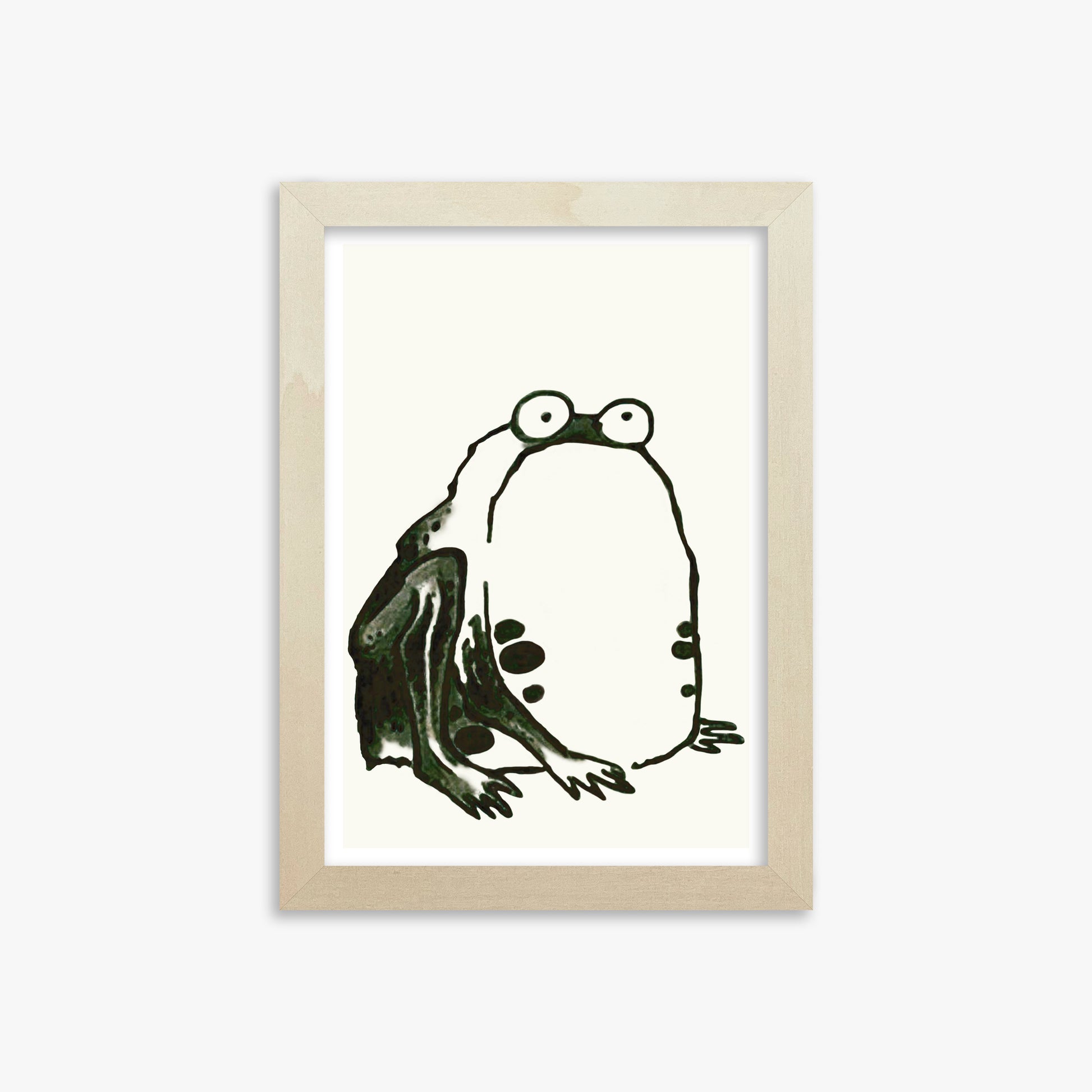 Itō Jakuchū: Sumo Toad, 21x30cm Framed Art Reproduction With Lime Wood Frame