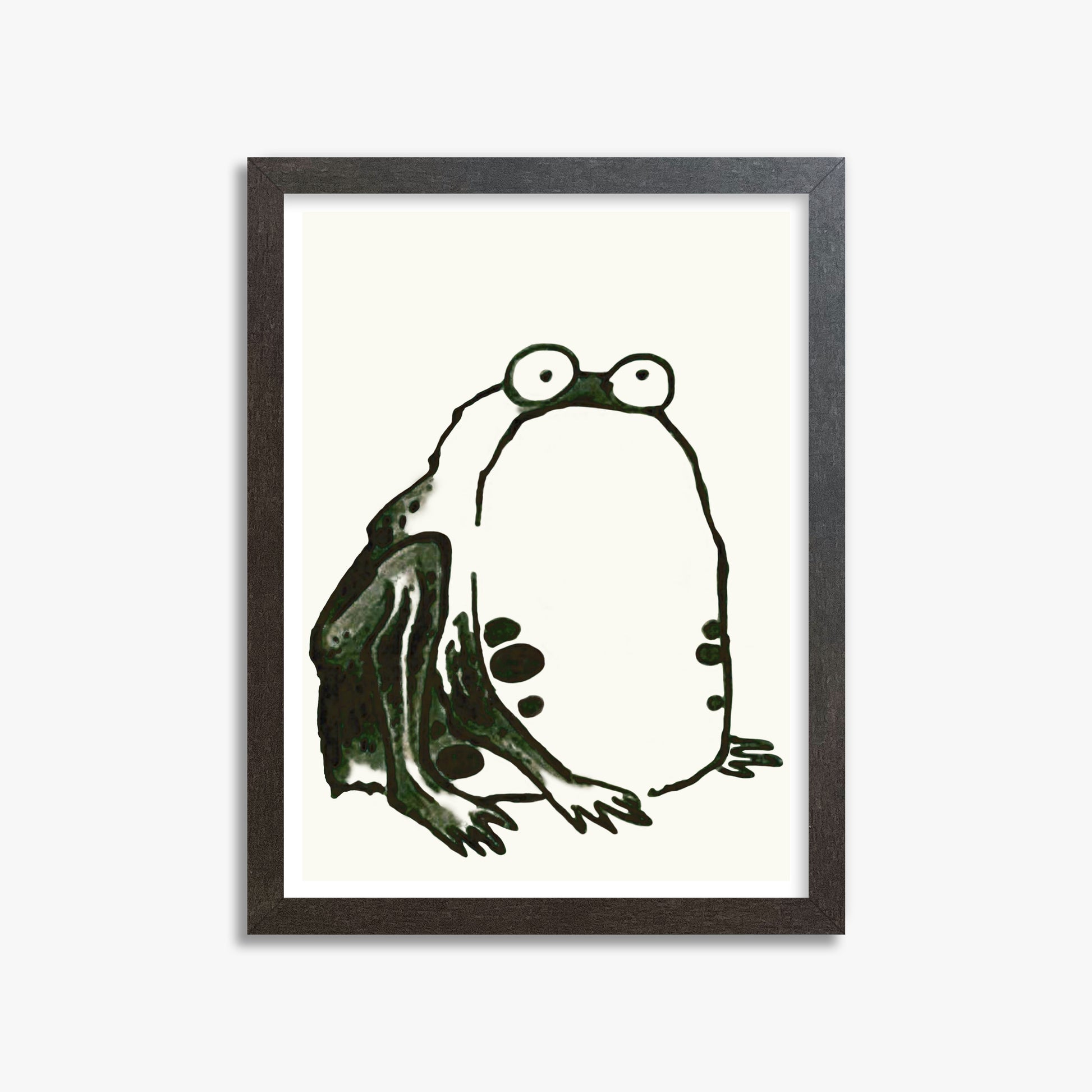 Itō Jakuchū: Sumo Toad, 30x40cm Framed Art Reproduction With Espresso Frame