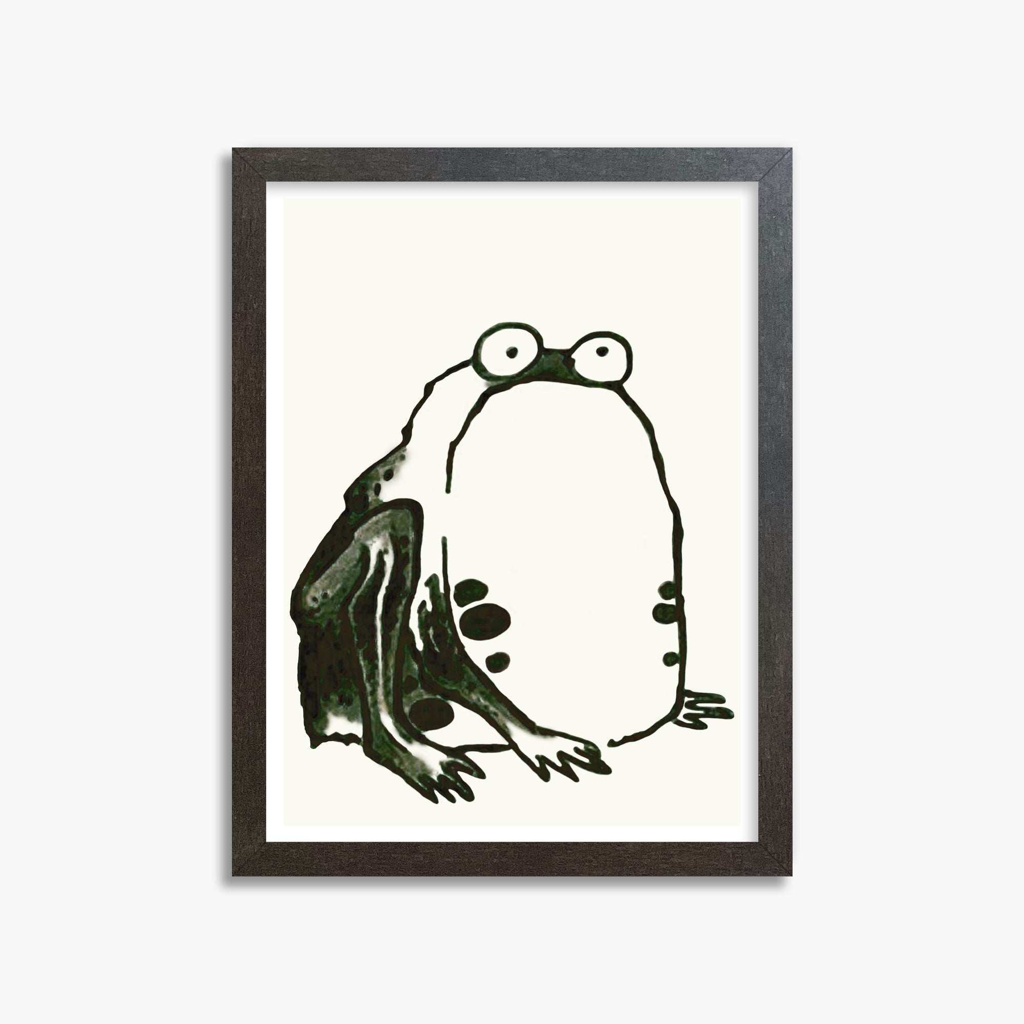 Itō Jakuchū: Sumo Toad, 30x40cm Framed Art Reproduction With Espresso Frame