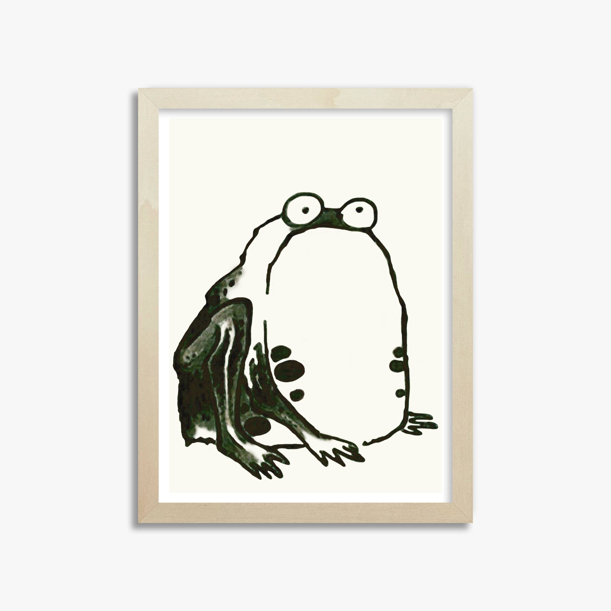 Itō Jakuchū: Sumo Toad, 30x40cm Framed Art Reproduction With Lime Wood Frame