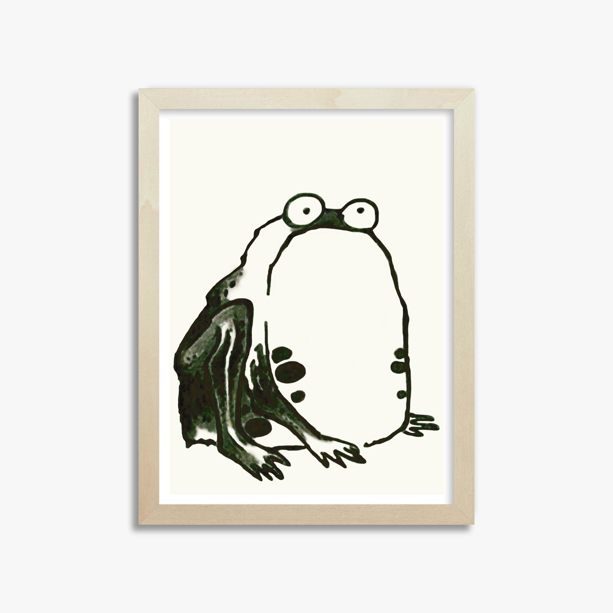Itō Jakuchū: Sumo Toad, 30x40cm Framed Art Reproduction With Lime Wood Frame