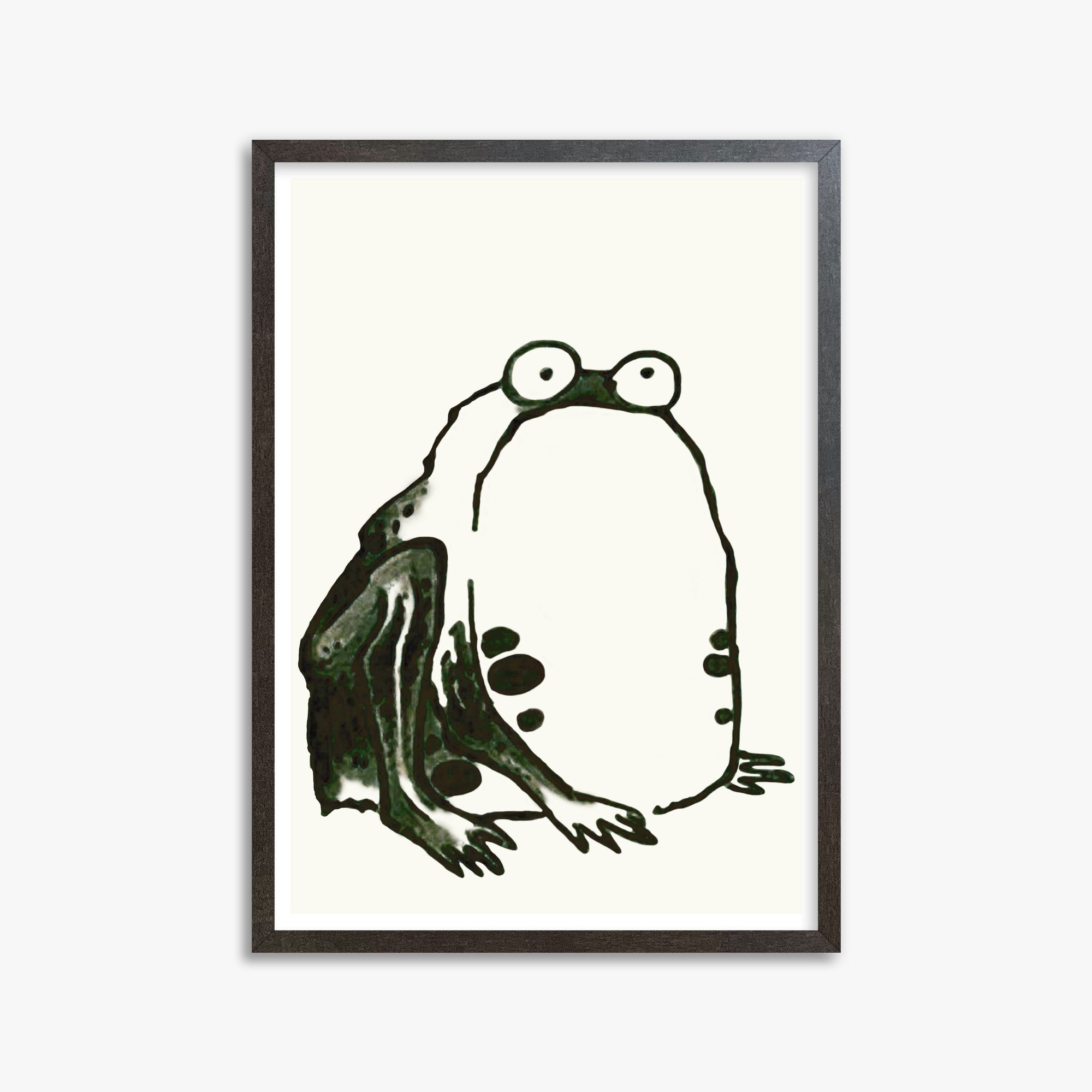 Itō Jakuchū: Sumo Toad, 50x70cm Framed Art Reproduction With Espresso Frame