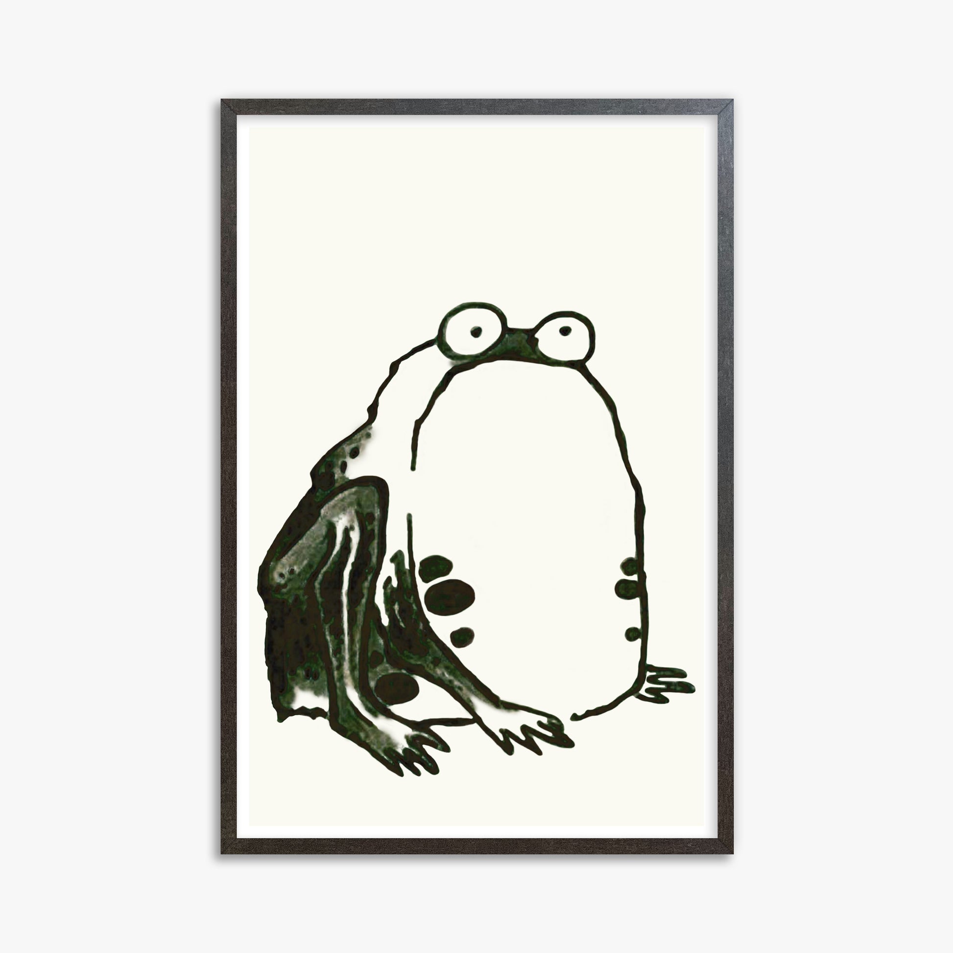 Itō Jakuchū: Sumo Toad, 61x91cm Framed Art Reproduction With Espresso Frame