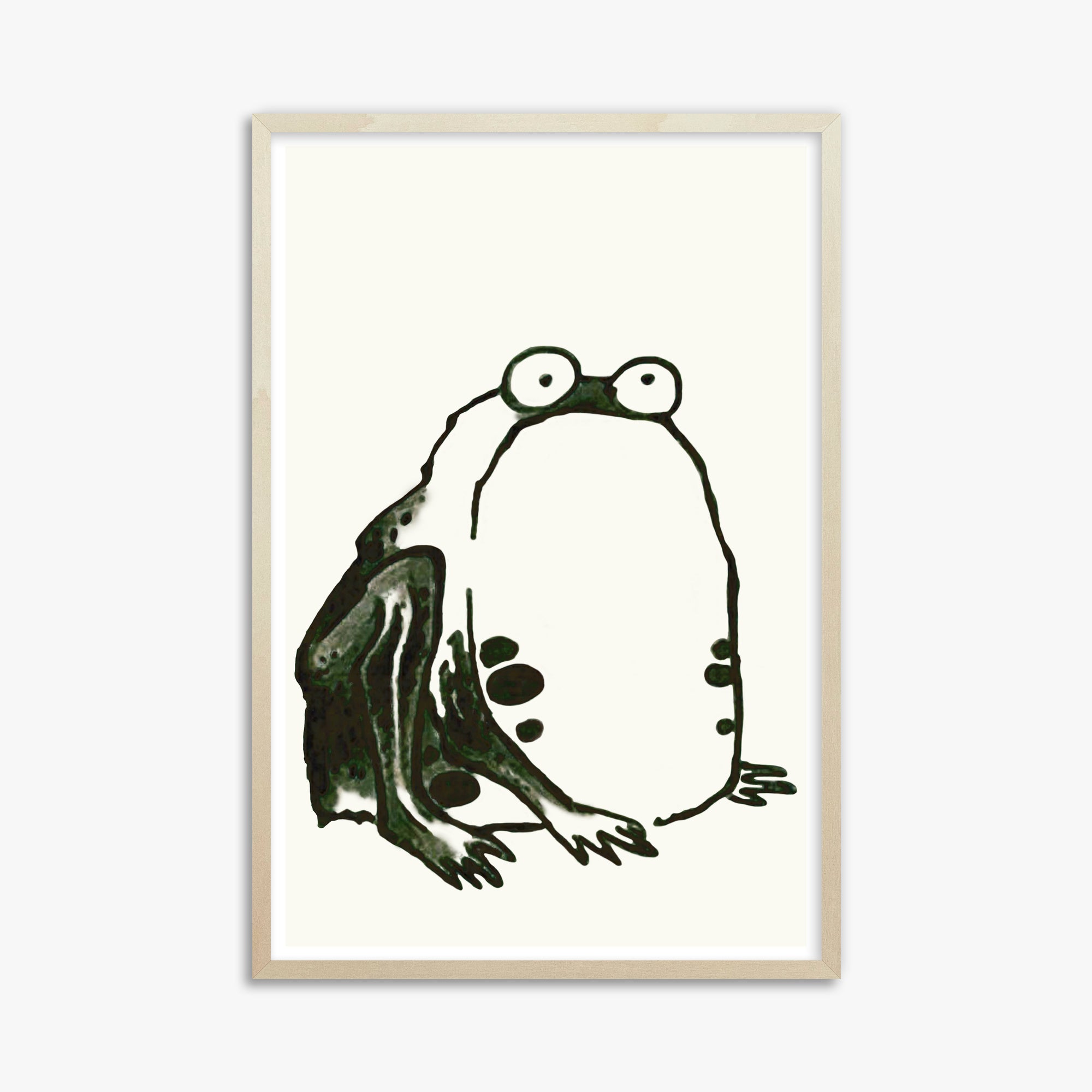 Itō Jakuchū: Sumo Toad, 61x91cm Framed Art Reproduction With Lime Wood Frame